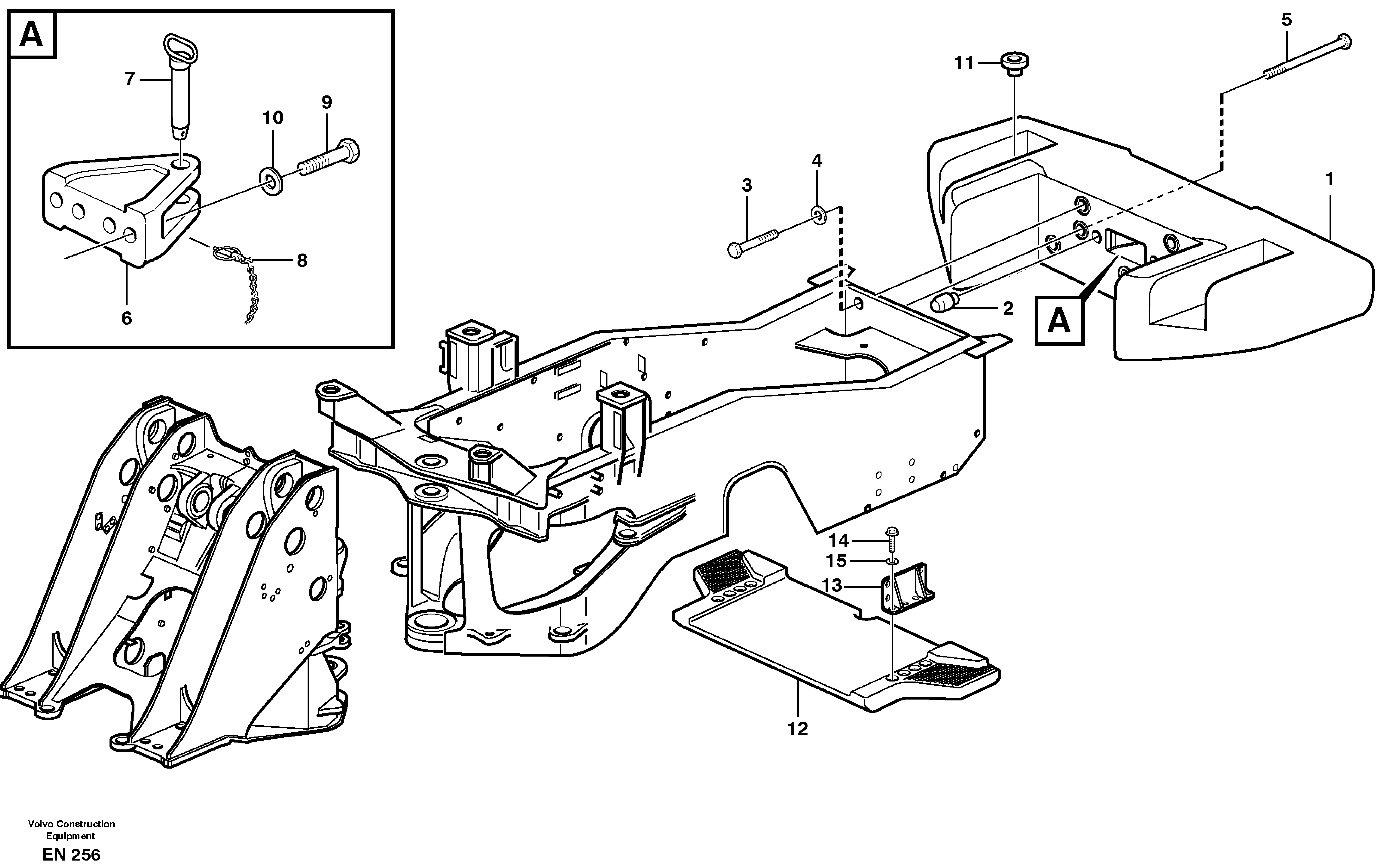 Схема запчастей Volvo L180E - 23716 Rear hitch and counterweight L180E HIGH-LIFT S/N 5004 - 7398