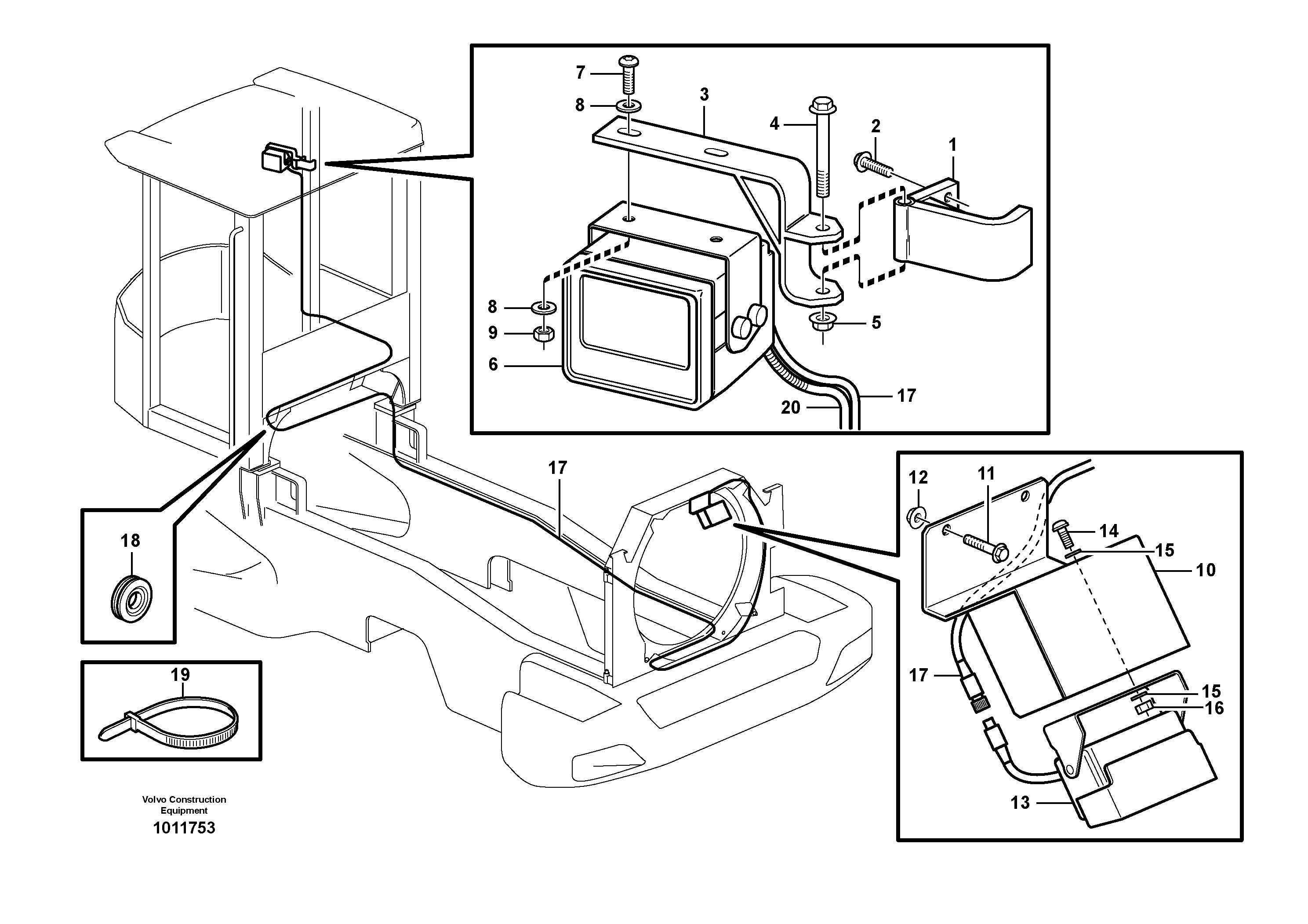 Схема запчастей Volvo L180E - 21703 Camera inclusive monitor L180E HIGH-LIFT S/N 8002 - 9407