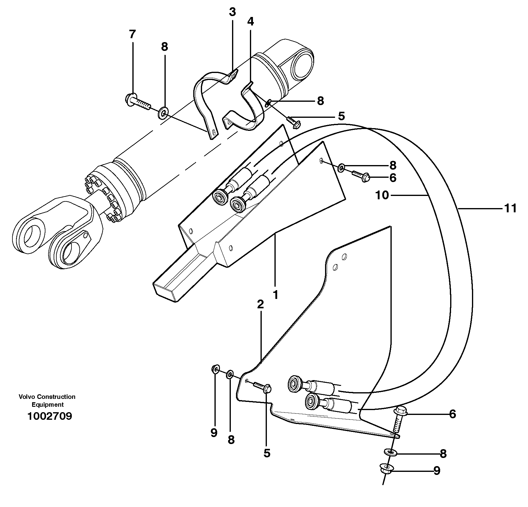 Схема запчастей Volvo L180E - 71861 Hose protection, lift cylinder L180E S/N 5004 - 7398 S/N 62501 - 62543 USA