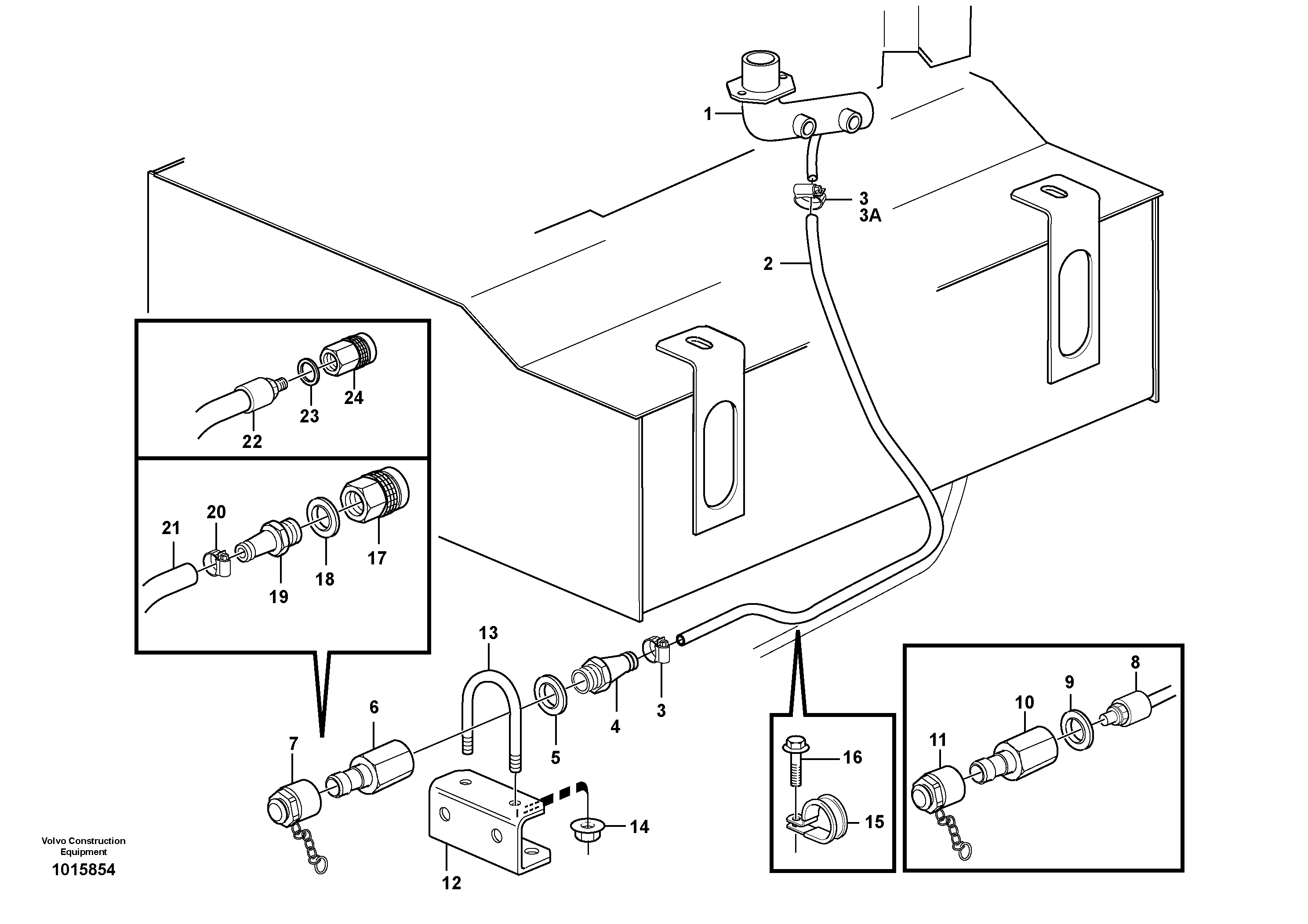 Схема запчастей Volvo L180E - 83224 Coolant drainage L180E S/N 5004 - 7398 S/N 62501 - 62543 USA