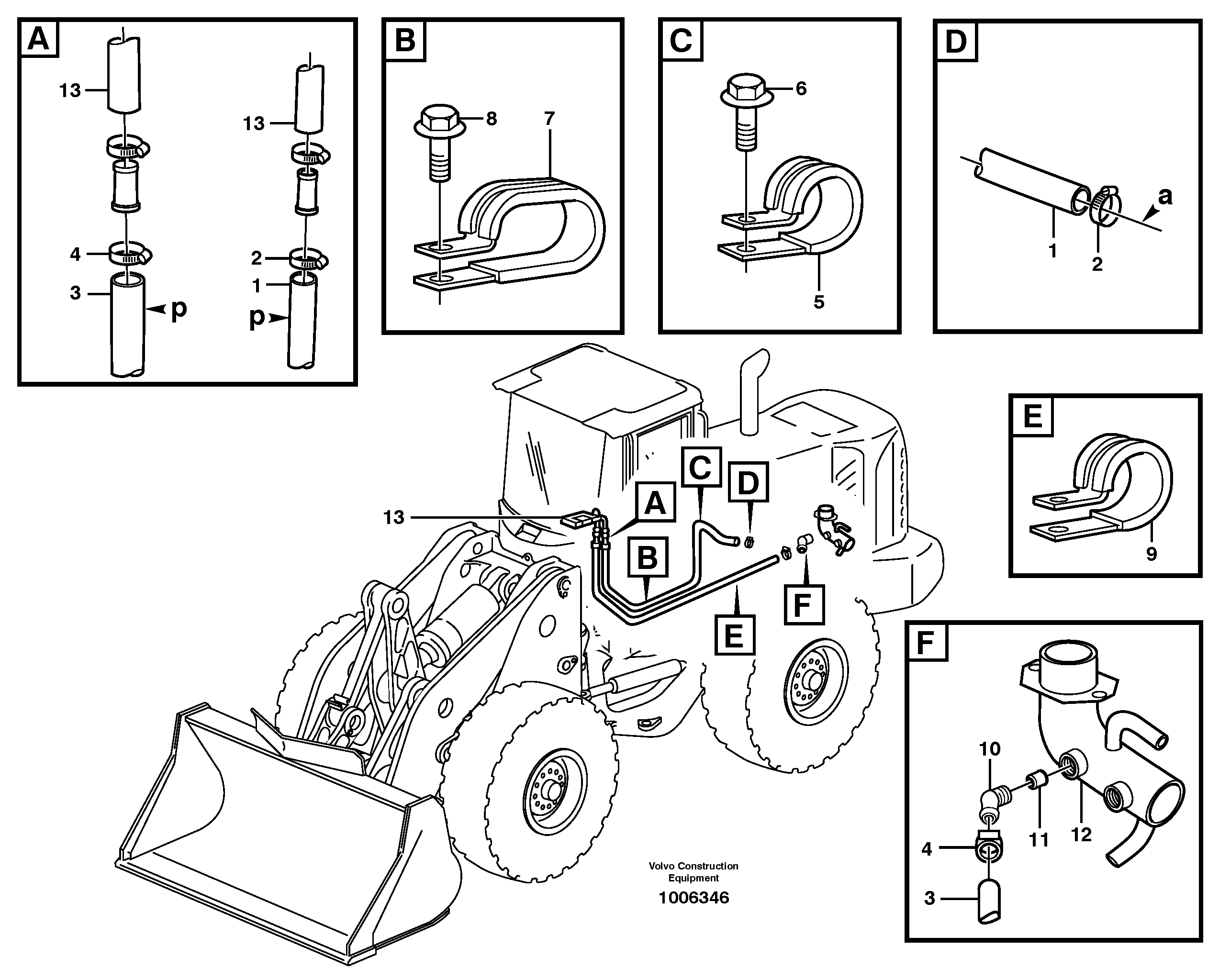 Схема запчастей Volvo L180E - 77674 Система отопления (обогрева) L180E S/N 5004 - 7398 S/N 62501 - 62543 USA