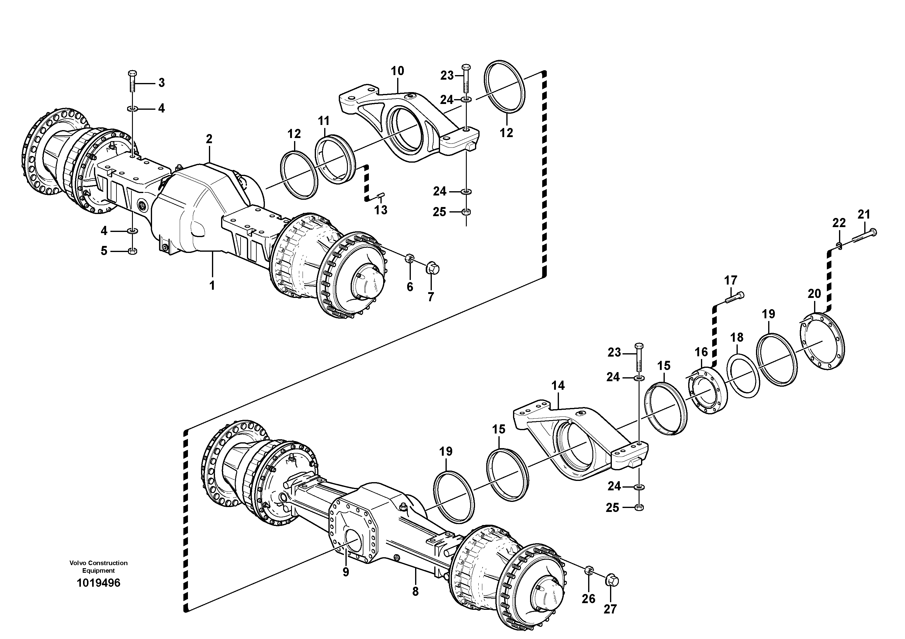 Схема запчастей Volvo L180E - 41530 Planet axles with fitting parts L180E HIGH-LIFT S/N 8002 - 9407