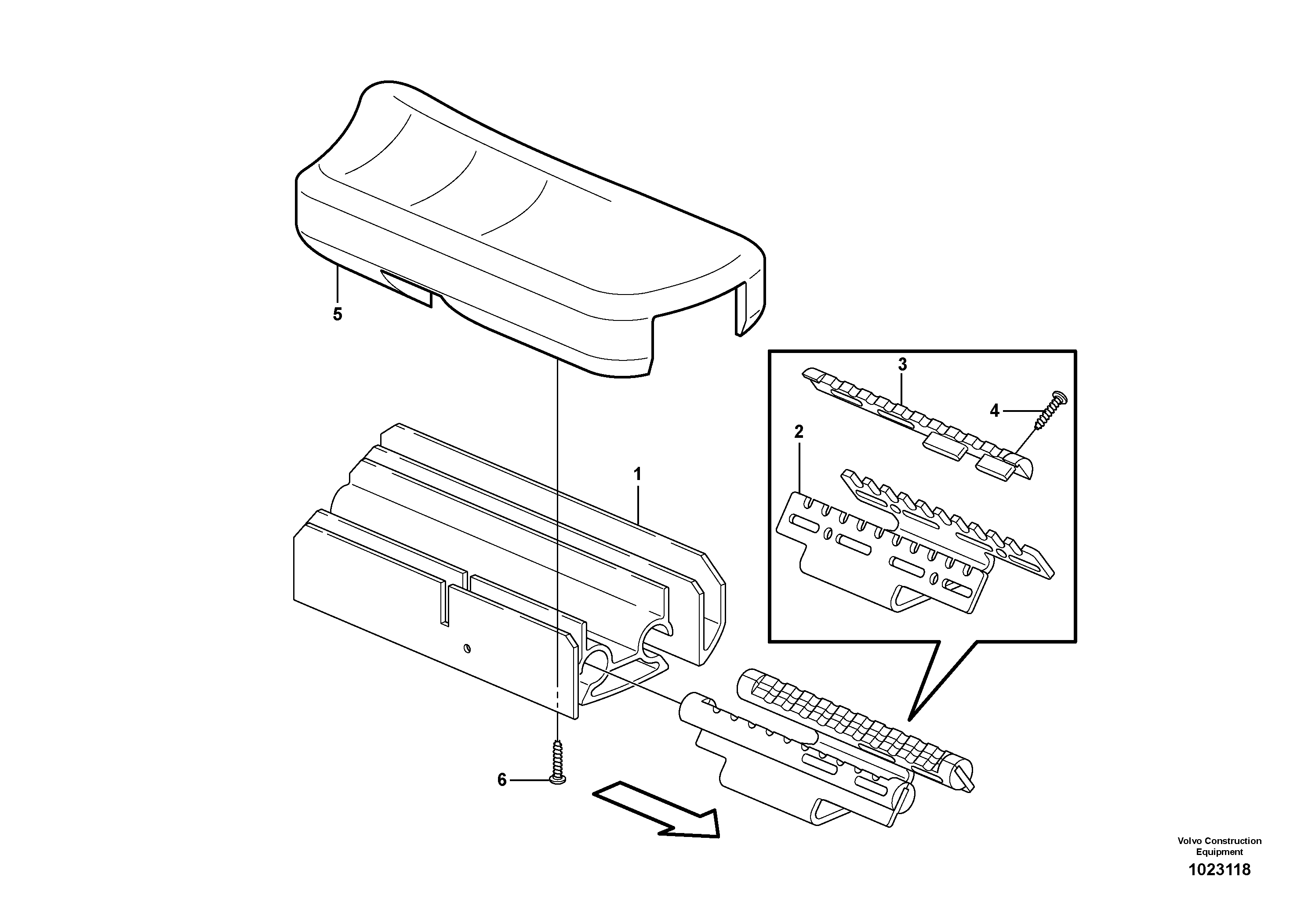 Схема запчастей Volvo L180E - 20132 Armrest L180E S/N 5004 - 7398 S/N 62501 - 62543 USA