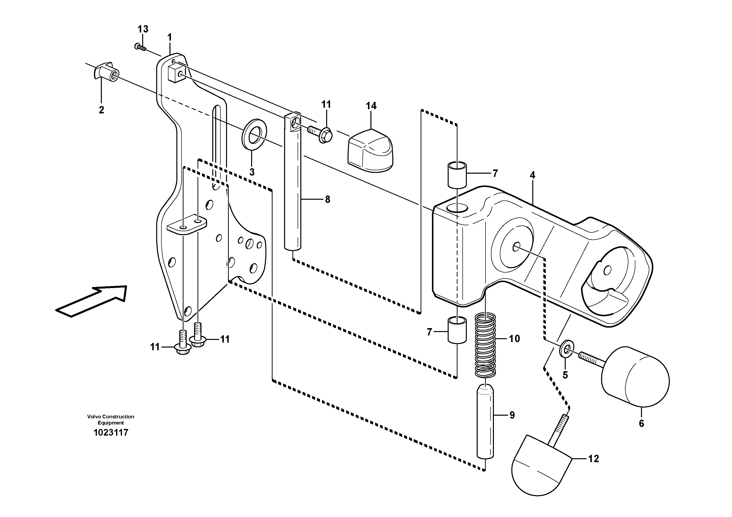 Схема запчастей Volvo L180E - 4488 Attaching arm L180E S/N 5004 - 7398 S/N 62501 - 62543 USA