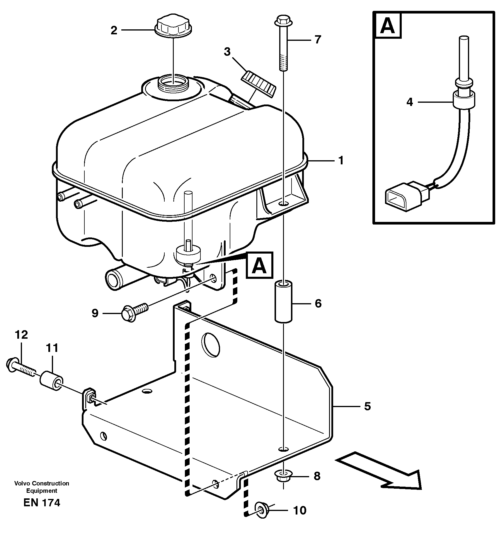 Схема запчастей Volvo L180E - 60270 Expansion tank with fitting parts L180E HIGH-LIFT S/N 5004 - 7398