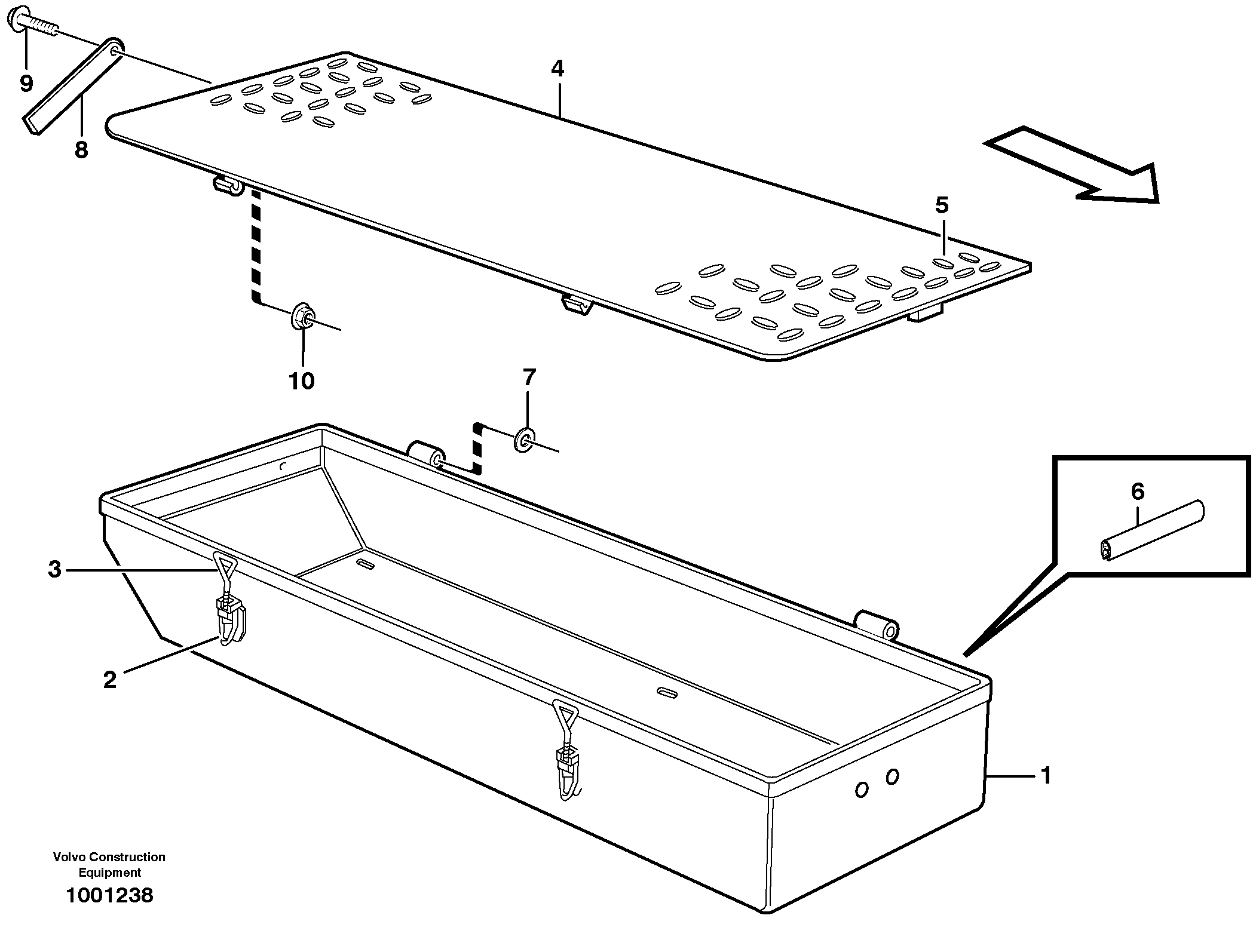 Схема запчастей Volvo L180E - 63193 Toolbox L180E S/N 5004 - 7398 S/N 62501 - 62543 USA