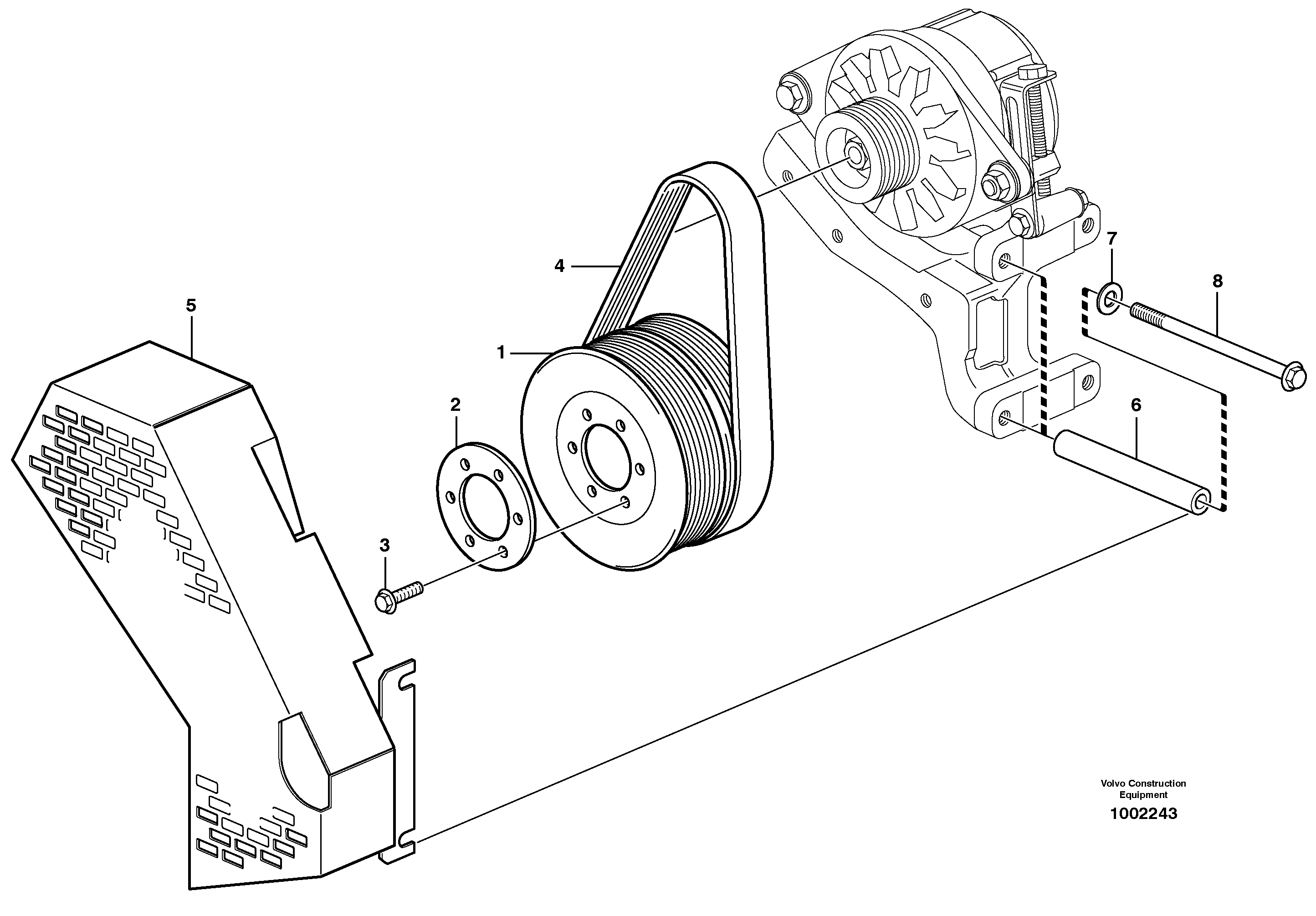 Схема запчастей Volvo L180E - 3168 Drive belt and belt protector L180E HIGH-LIFT S/N 5004 - 7398