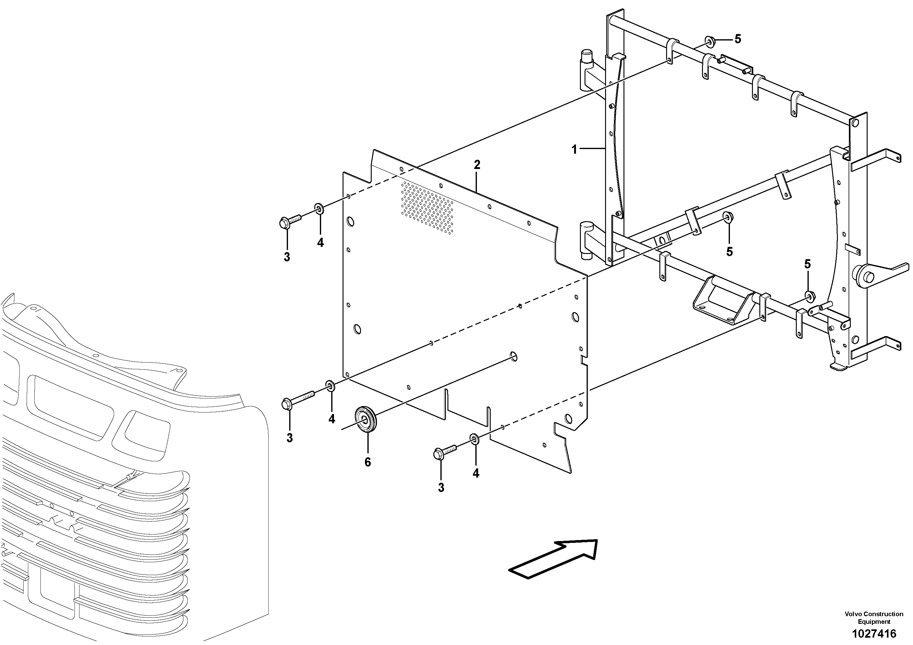 Схема запчастей Volvo L180E - 1908 Support frame L180E S/N 8002 - 9407