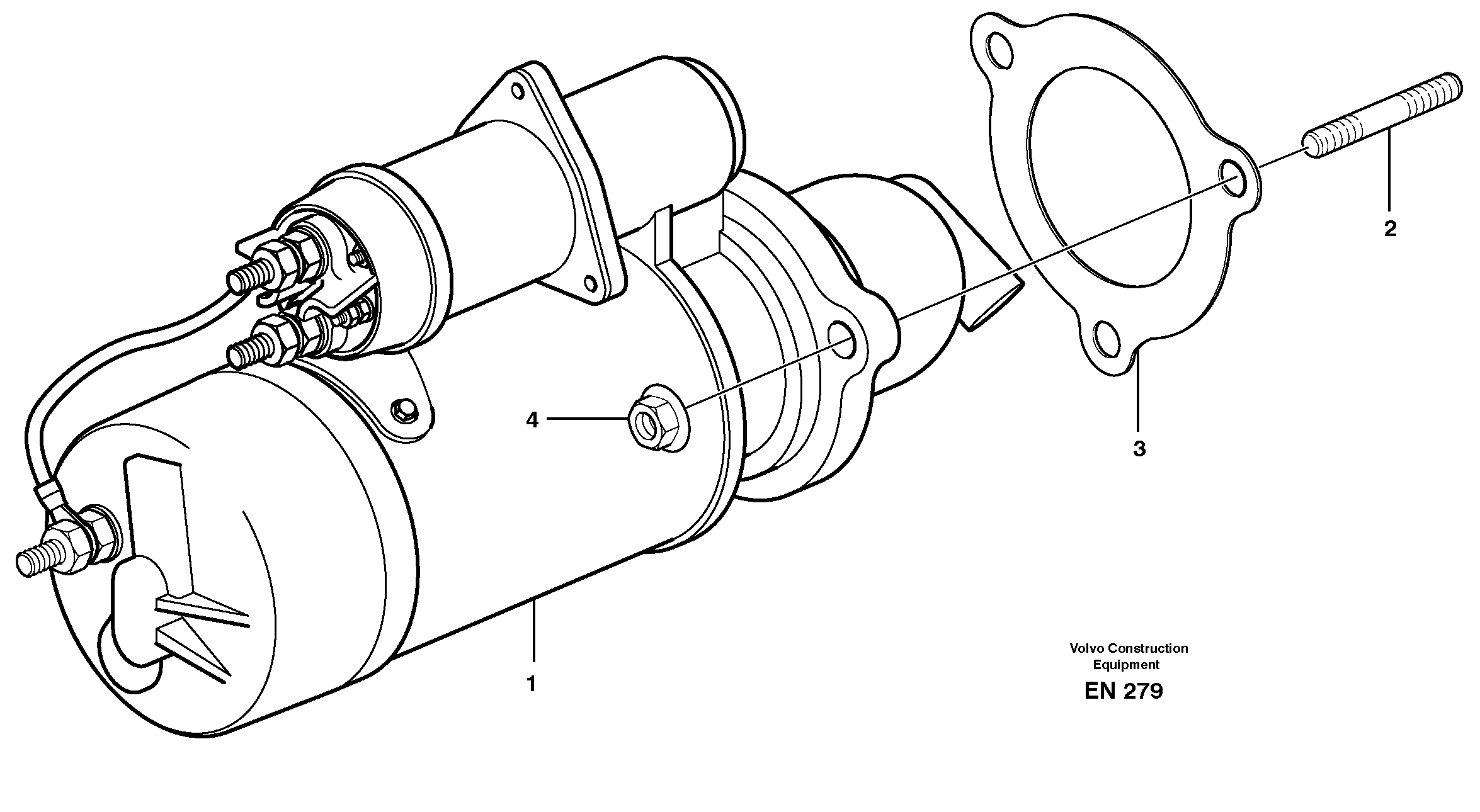 Схема запчастей Volvo L180E - 16330 Starter motor with assembling details L180E HIGH-LIFT S/N 5004 - 7398