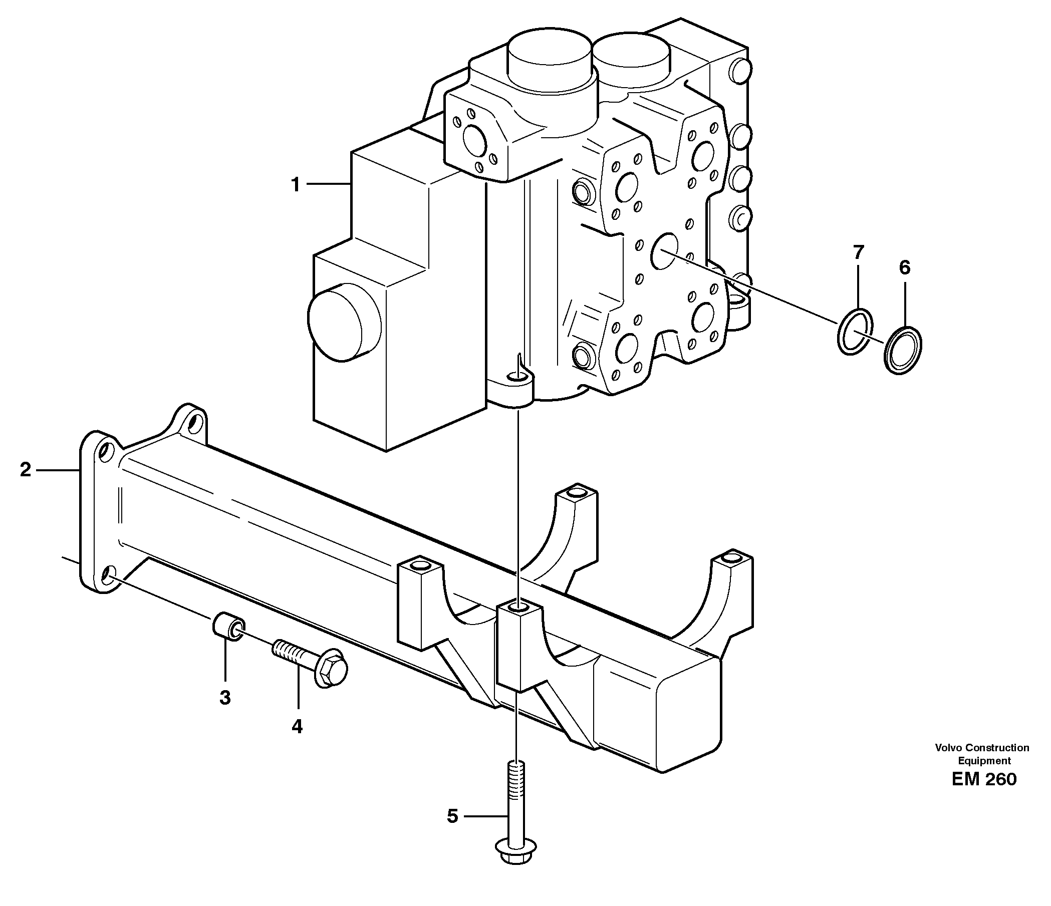 Схема запчастей Volvo L180E - 41437 Control valve with fitting parts L180E S/N 5004 - 7398 S/N 62501 - 62543 USA