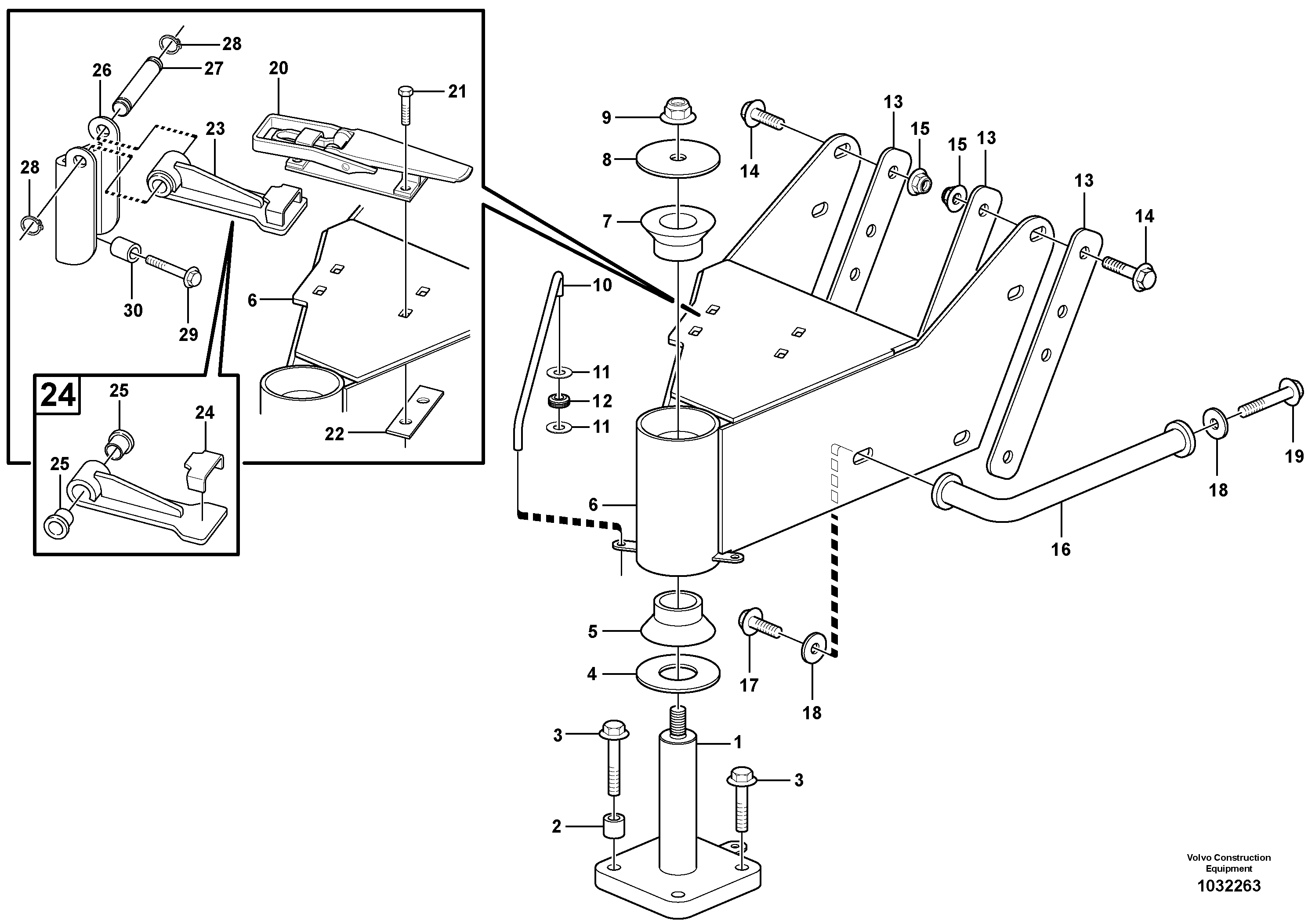 Схема запчастей Volvo L180E - 1519 Hinge L180E S/N 8002 - 9407