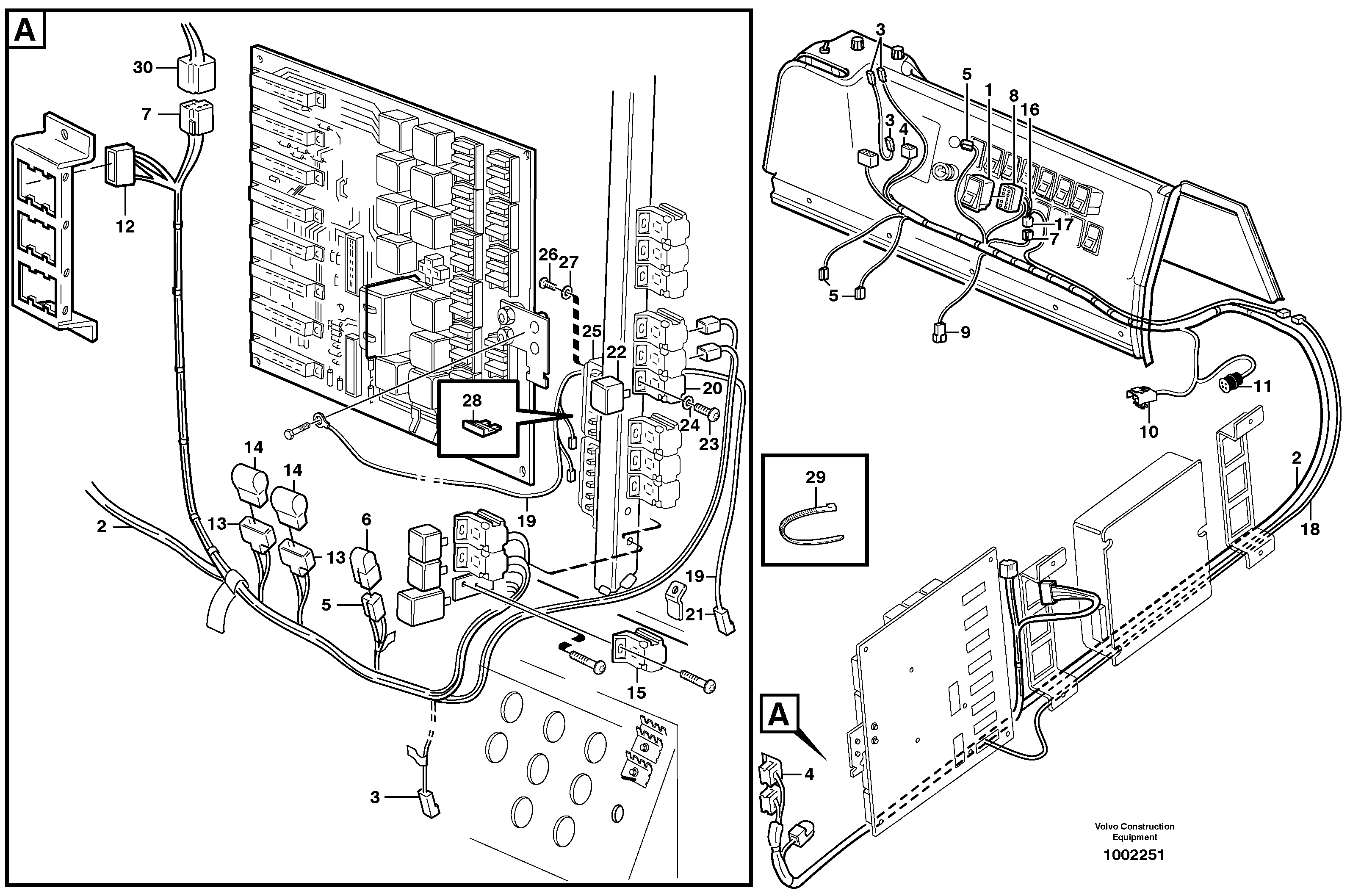 Схема запчастей Volvo L180E - 59864 Cable harness, automatic temperature control L180E S/N 5004 - 7398 S/N 62501 - 62543 USA