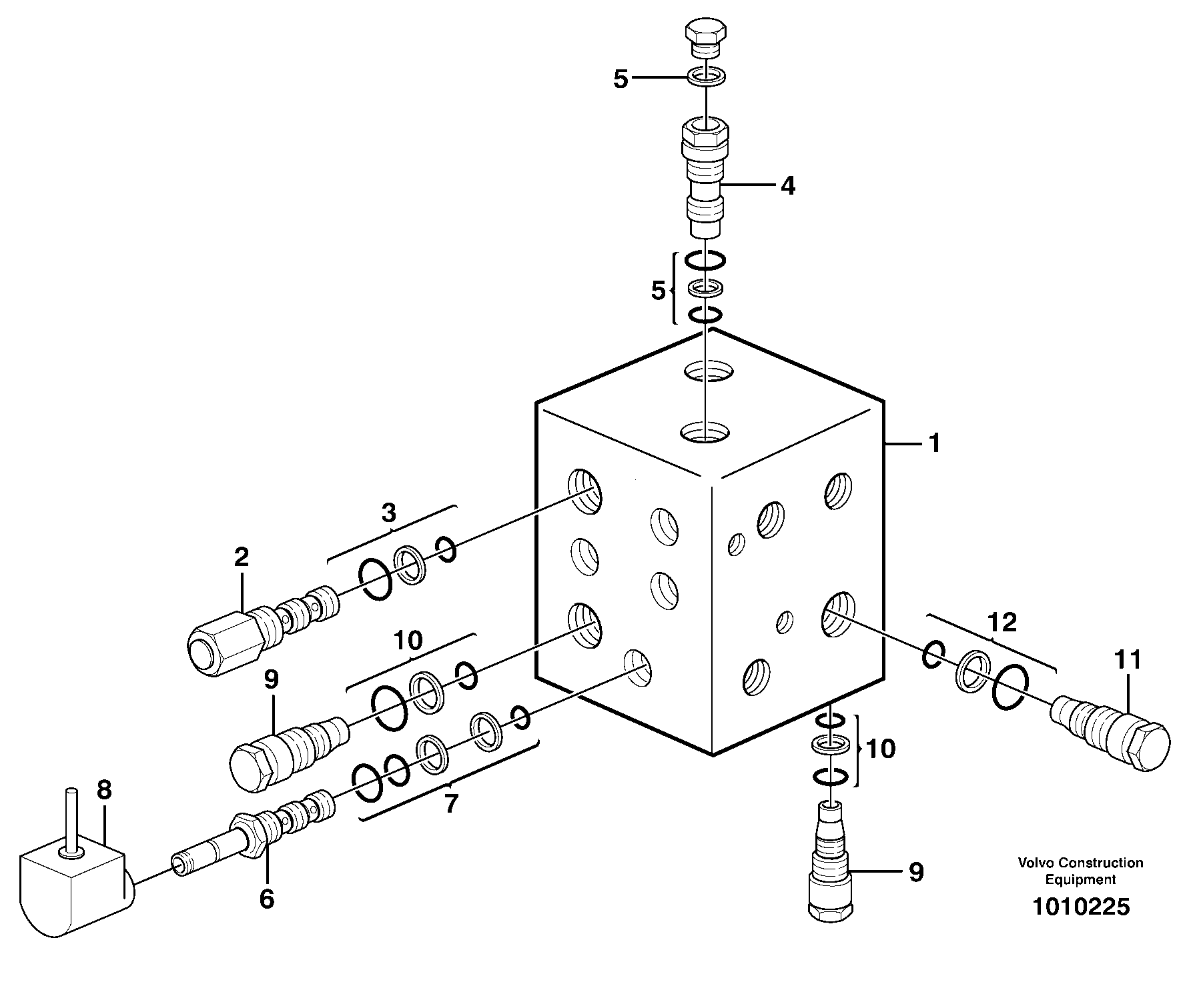 Схема запчастей Volvo L180E - 5134 Operating valve ATTACHMENTS ATTACHMENTS WHEEL LOADERS GEN. D - E