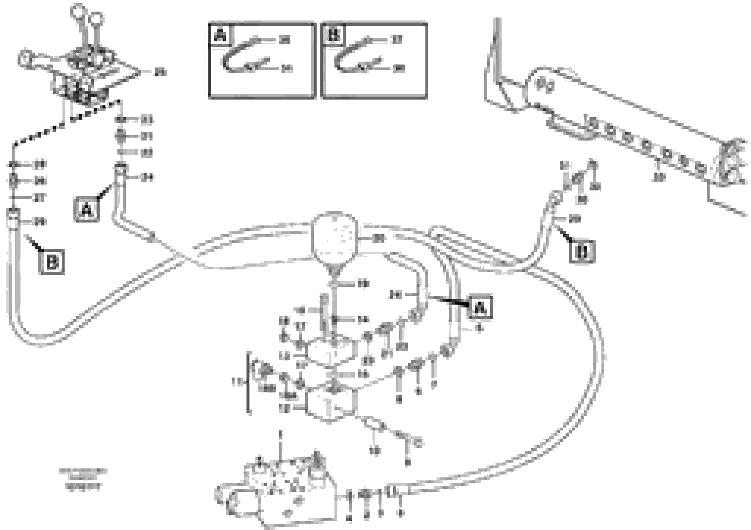 Схема запчастей Volvo L180E - 55606 Servo - hydraulic, feed and return lines L180E S/N 5004 - 7398 S/N 62501 - 62543 USA