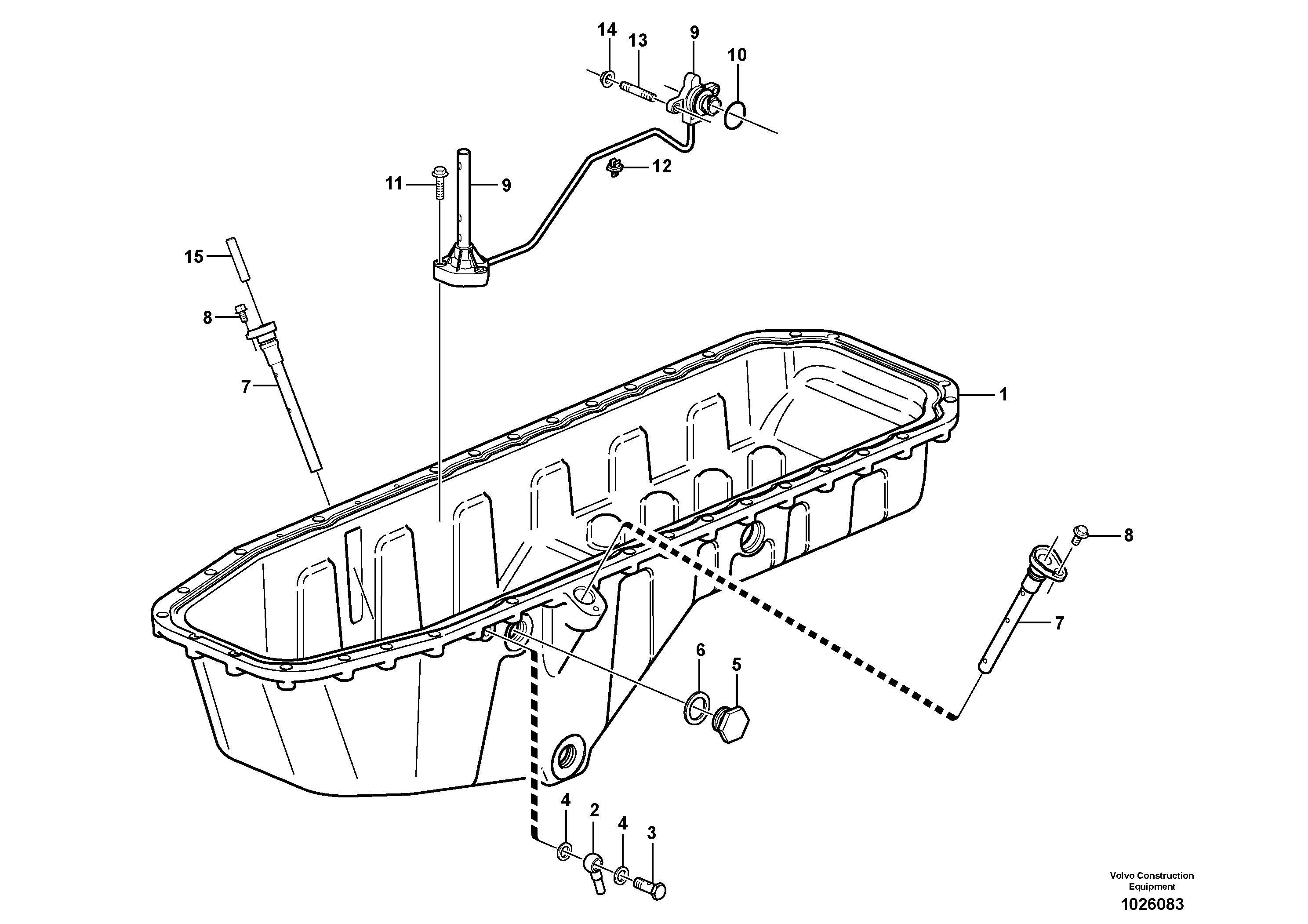 Схема запчастей Volvo L180E - 15539 Oil sump L180E S/N 8002 - 9407
