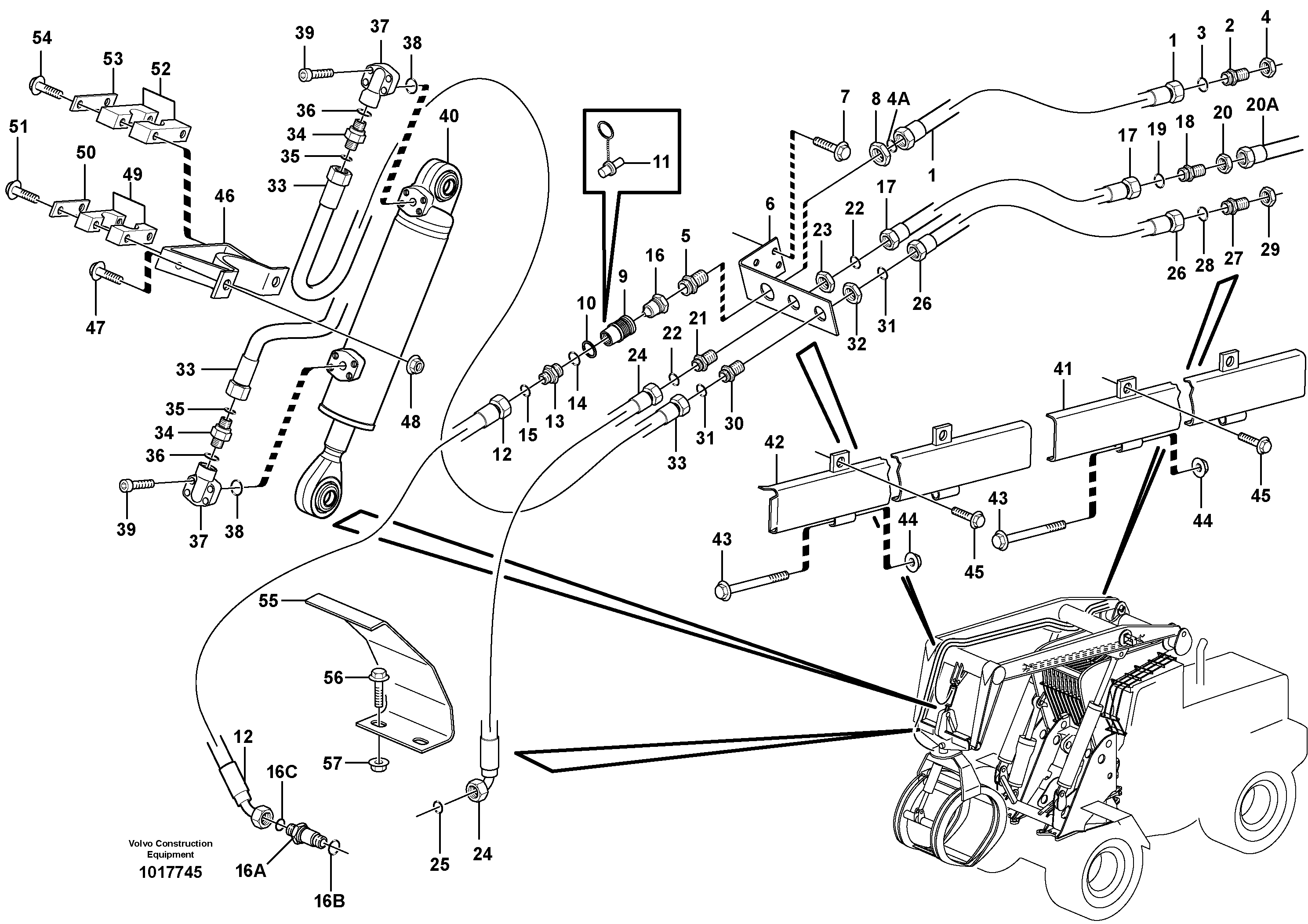 Схема запчастей Volvo L180E - 65383 Working hydraulics, lift arm L180E HIGH-LIFT S/N 5004 - 7398