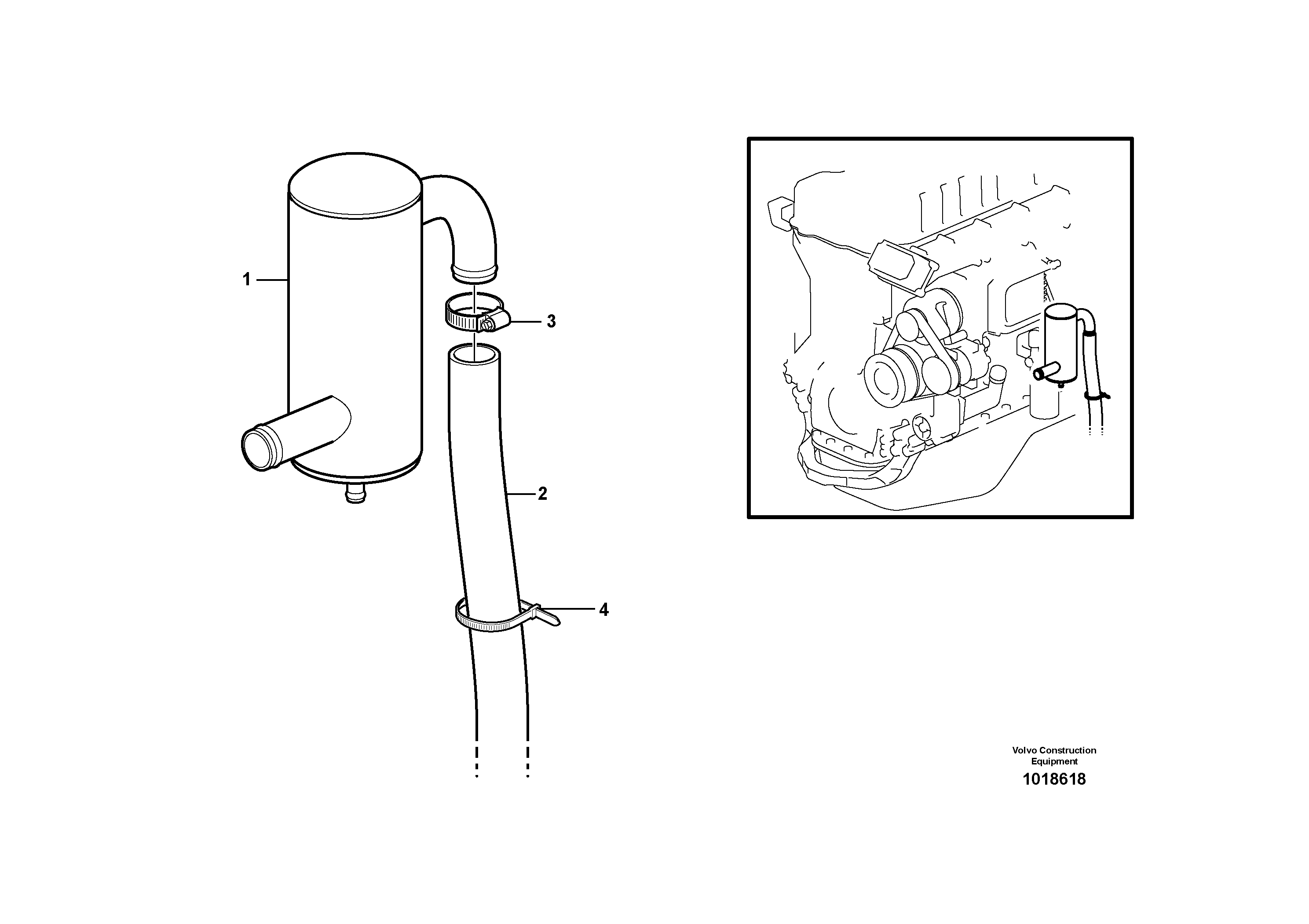 Схема запчастей Volvo L180E - 81396 Crankcase ventilation L180E HIGH-LIFT S/N 8002 - 9407
