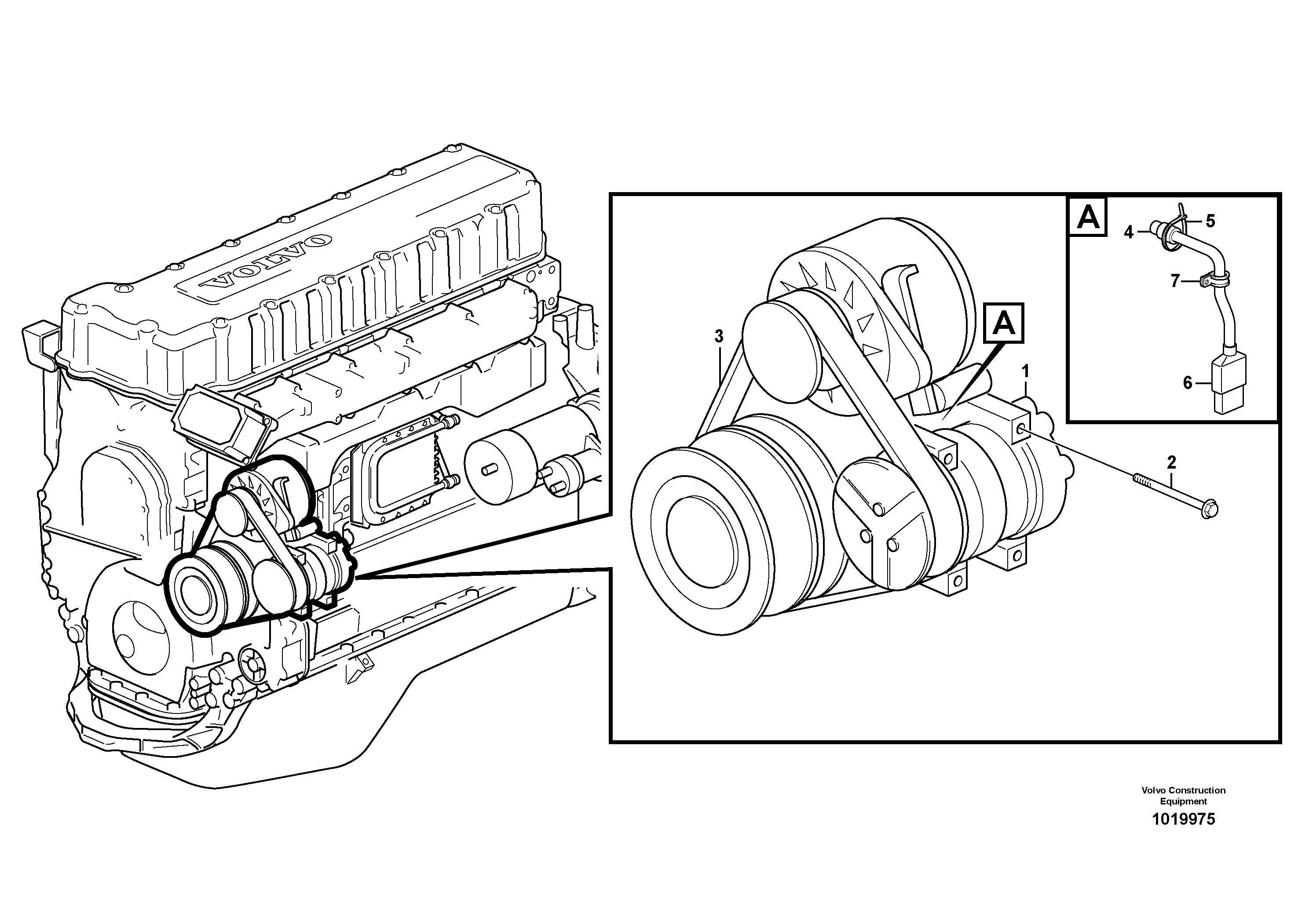 Схема запчастей Volvo L180E - 38071 Compressor for cooling agent R134a with fitting parts L180E HIGH-LIFT S/N 8002 - 9407