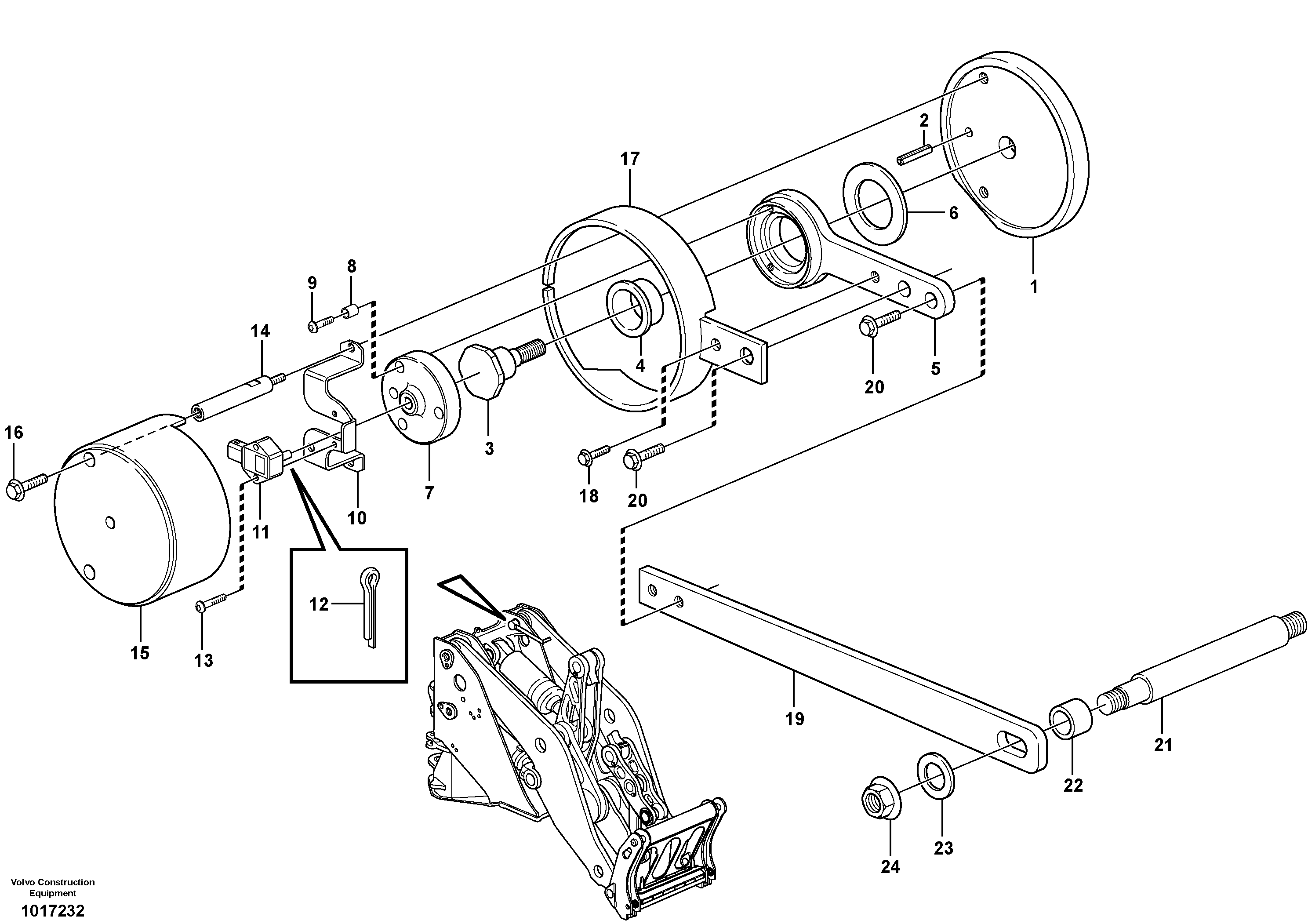 Схема запчастей Volvo L180E - 104338 Angle sensor L180E S/N 5004 - 7398 S/N 62501 - 62543 USA