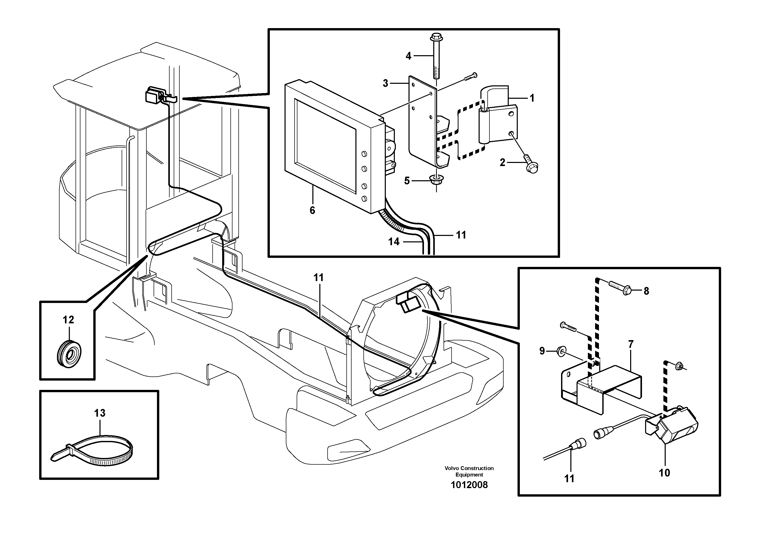 Схема запчастей Volvo L180E - 11655 Camera inclusive monitor L180E S/N 5004 - 7398 S/N 62501 - 62543 USA