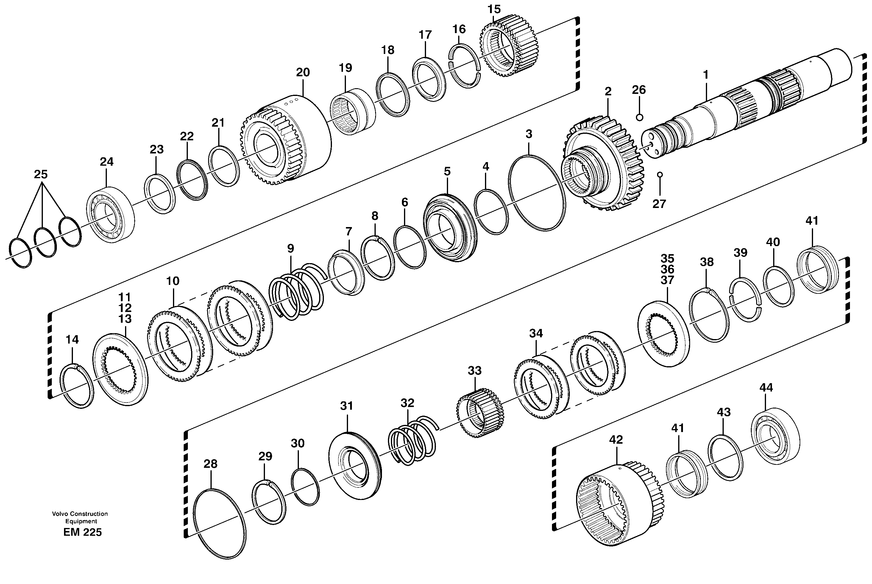 Схема запчастей Volvo L180E - 22701 Hydraulic clutch, forward / 1 st speed L180E S/N 5004 - 7398 S/N 62501 - 62543 USA