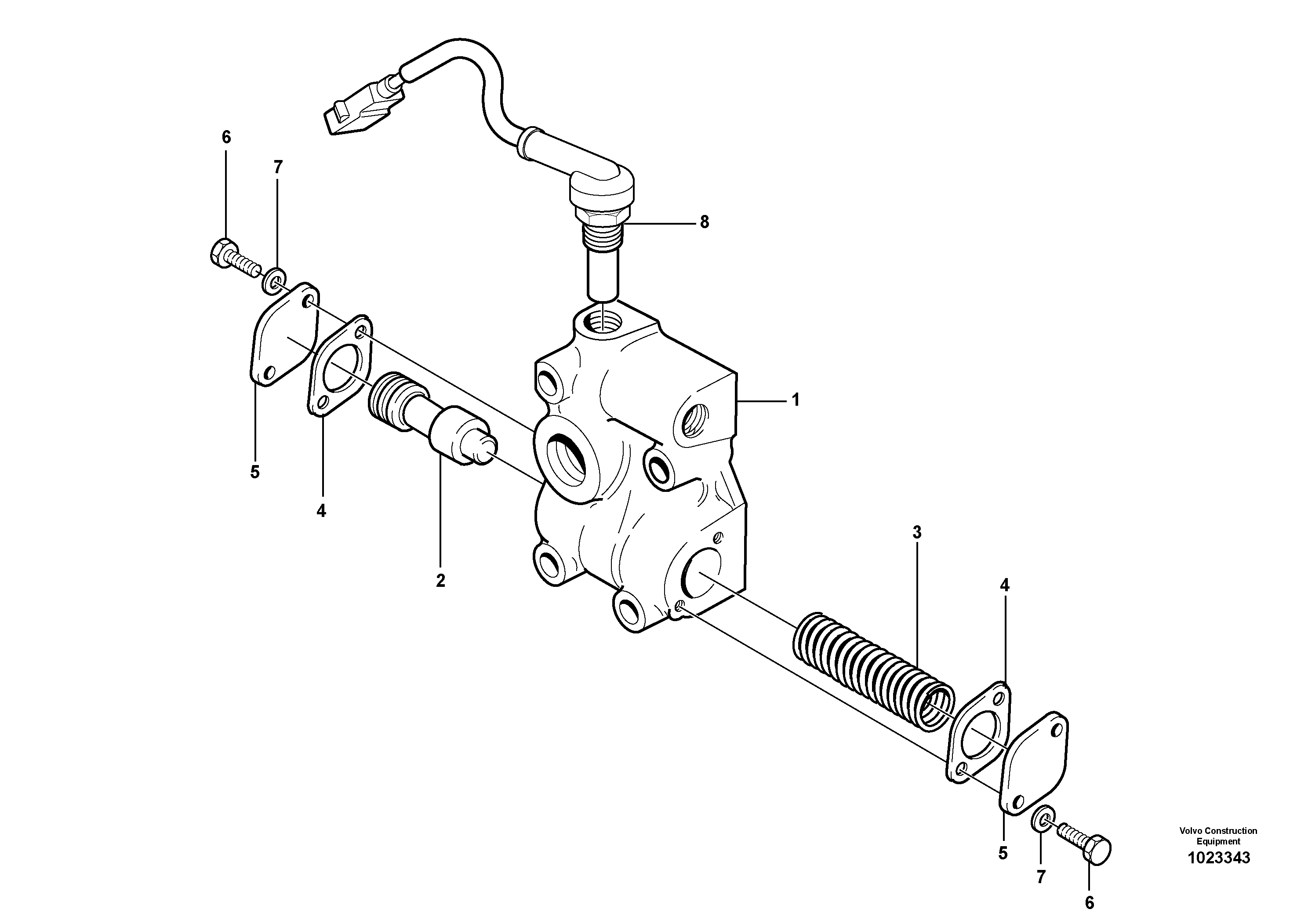 Схема запчастей Volvo L180E - 38195 Lubricating oil valve L180E S/N 5004 - 7398 S/N 62501 - 62543 USA