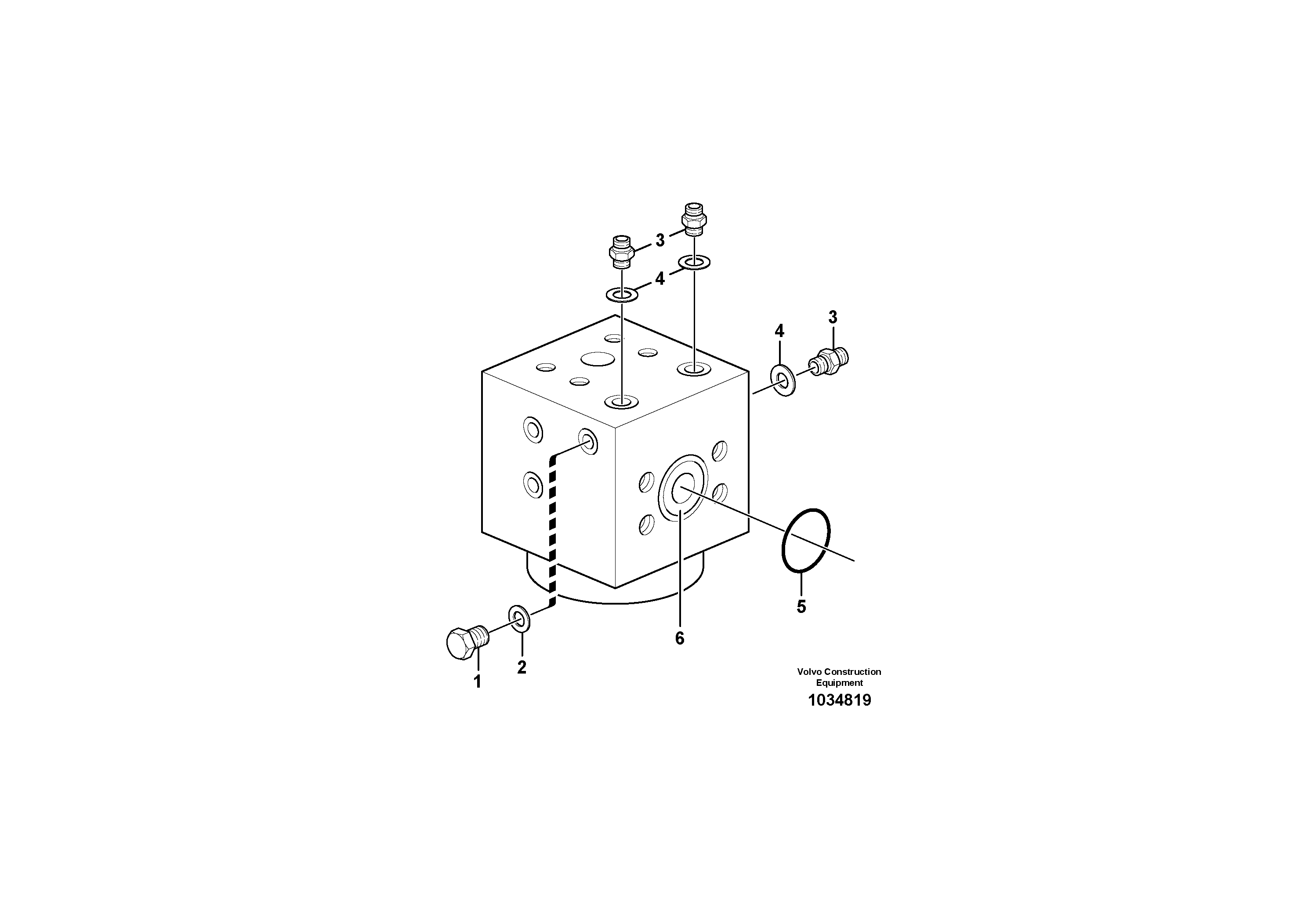 Схема запчастей Volvo L180E - 2420 Connecting block L180E S/N 8002 - 9407