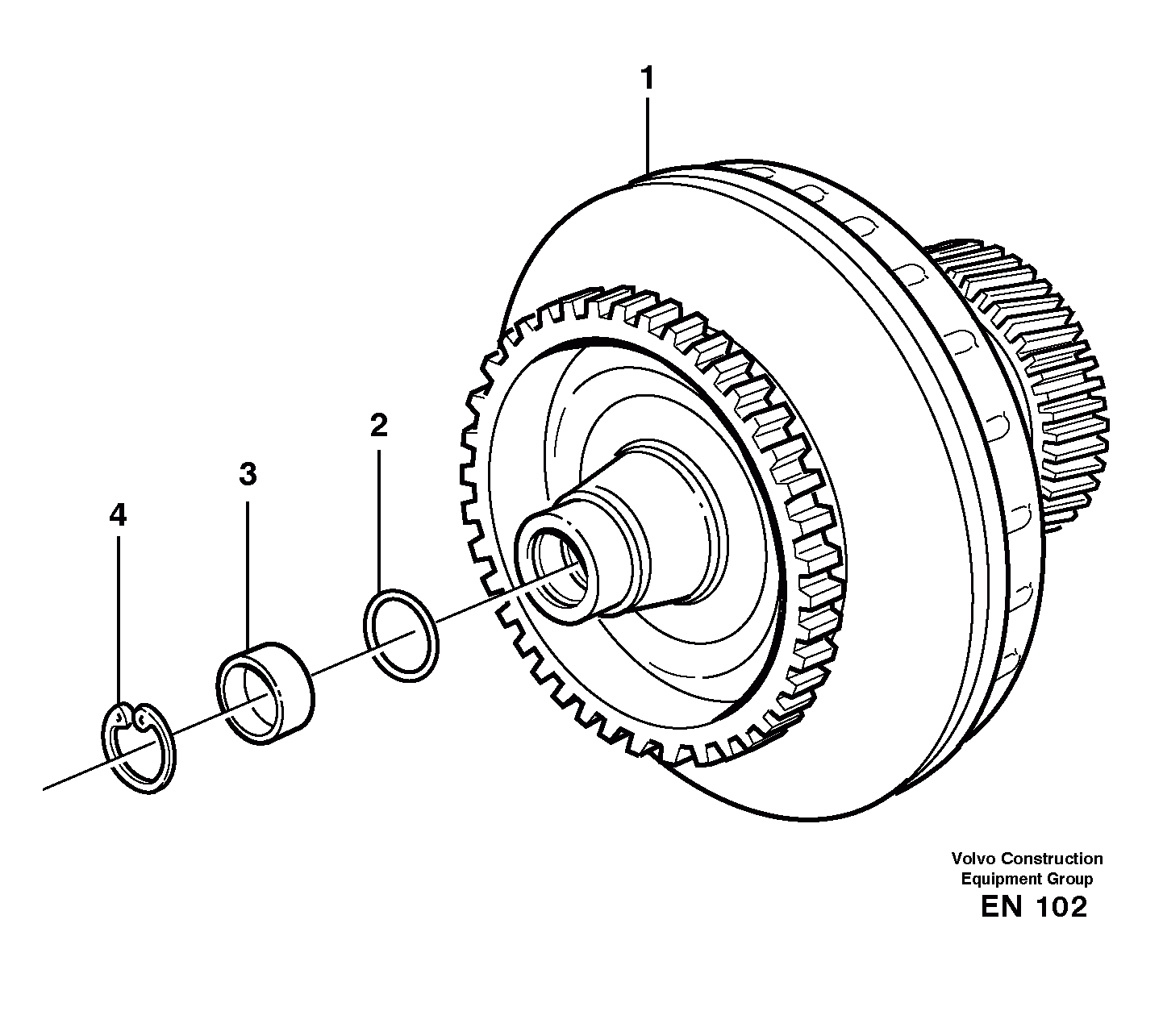 Схема запчастей Volvo L180E - 38216 Torque converter L180E HIGH-LIFT S/N 5004 - 7398