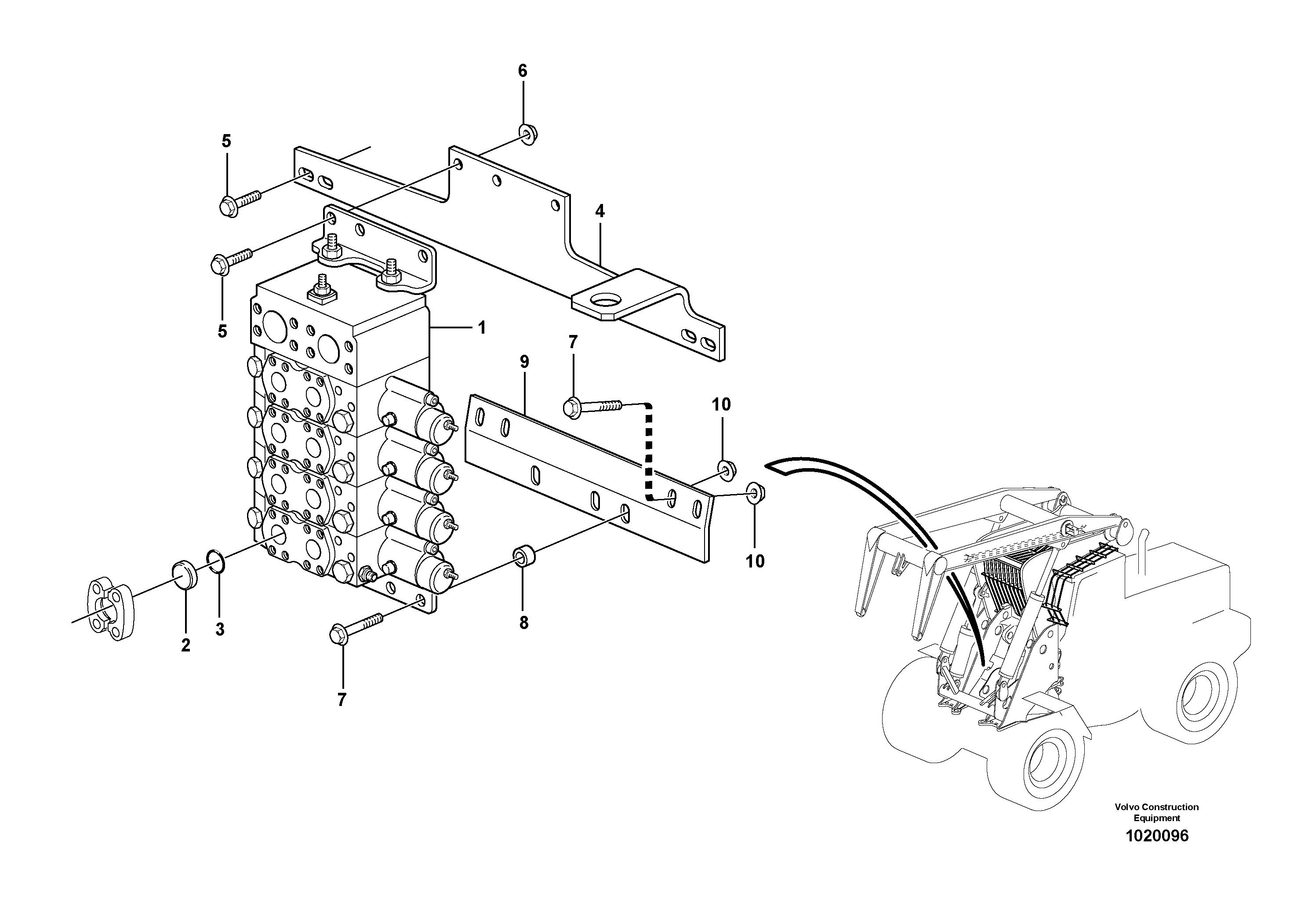 Схема запчастей Volvo L180E - 31137 Control valve with fitting parts L180E HIGH-LIFT S/N 8002 - 9407