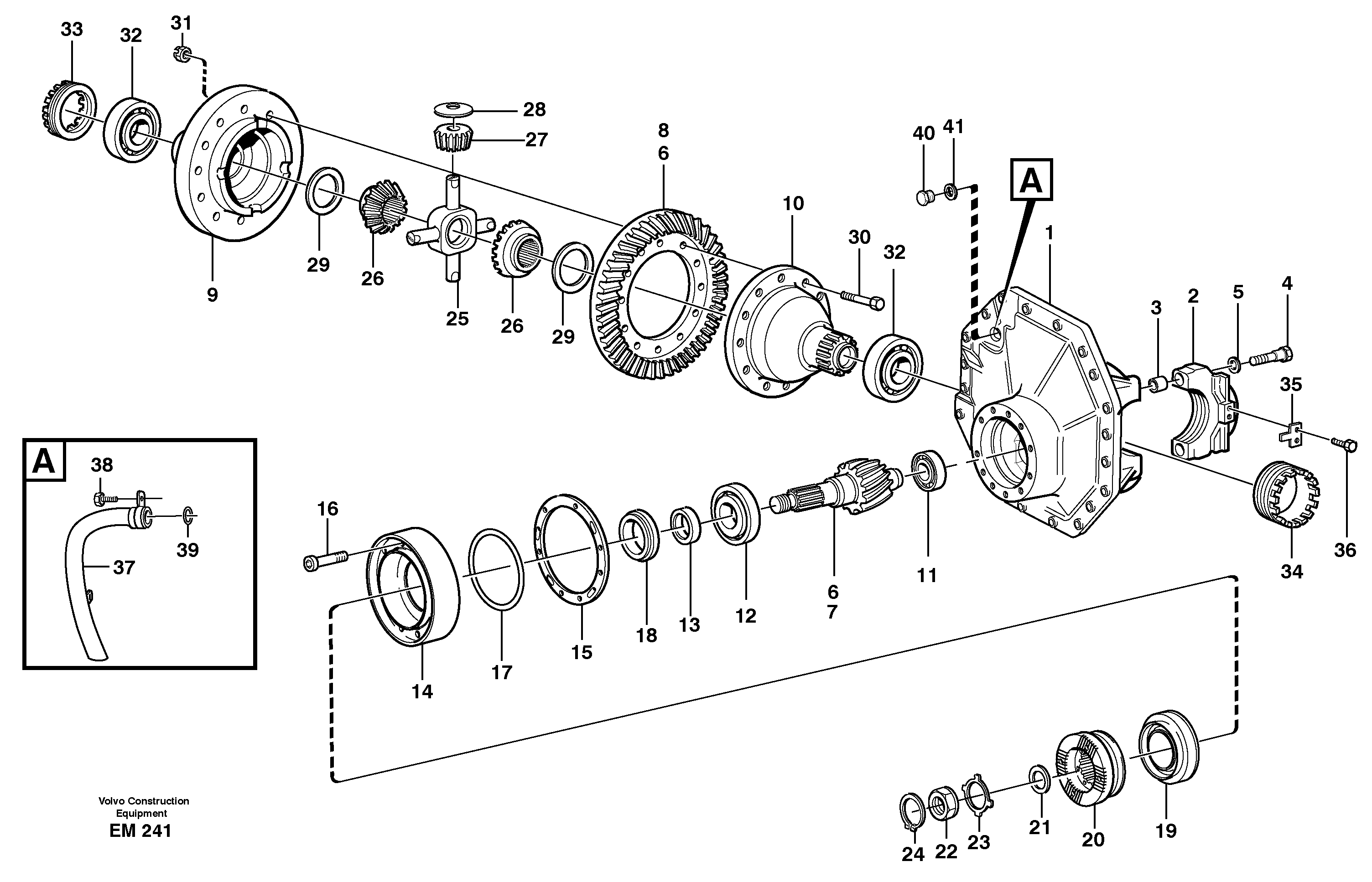 Схема запчастей Volvo L180E - 70859 Final drive, rear L180E S/N 5004 - 7398 S/N 62501 - 62543 USA