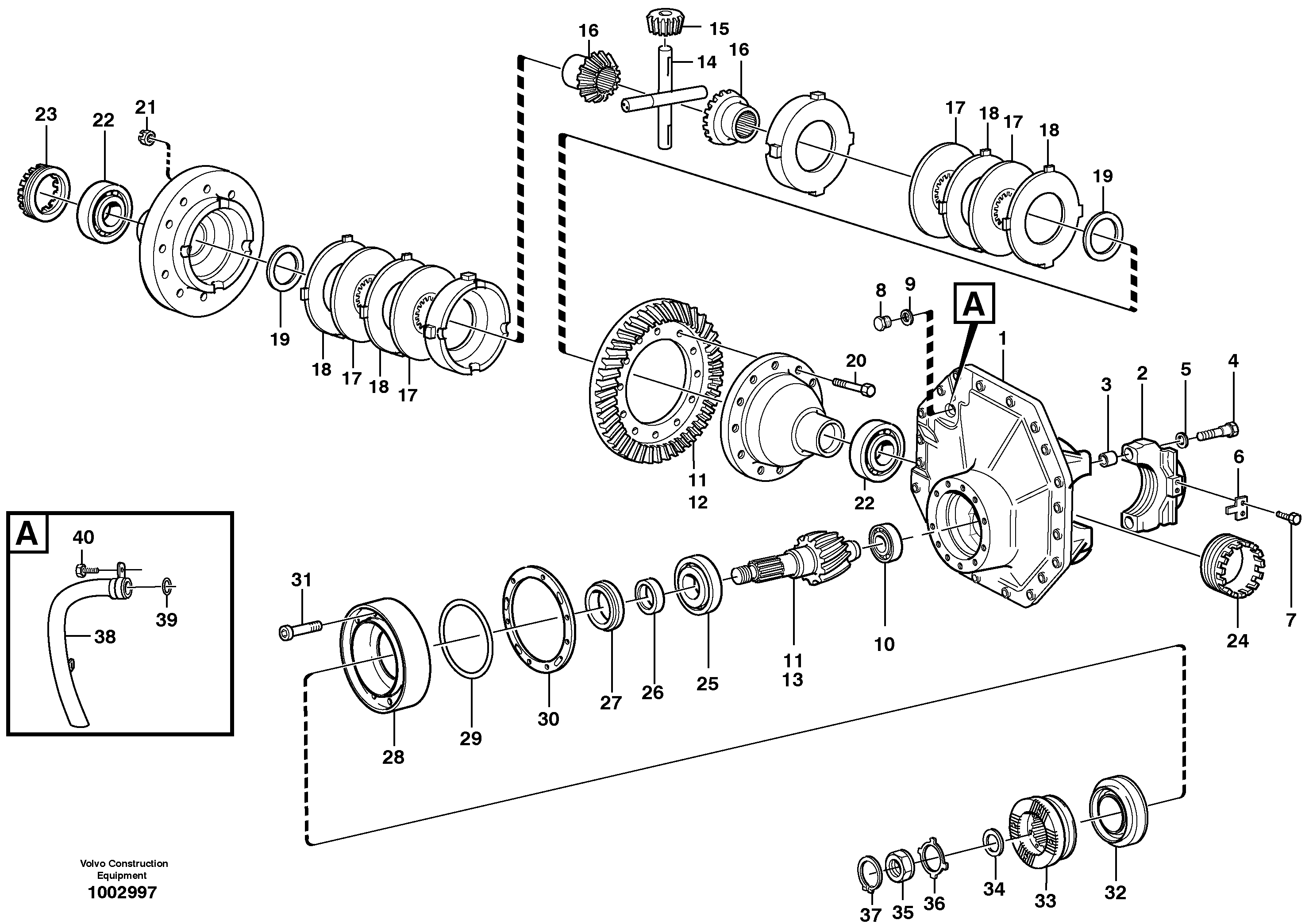 Схема запчастей Volvo L180E - 70860 Final drive, rear L180E S/N 5004 - 7398 S/N 62501 - 62543 USA