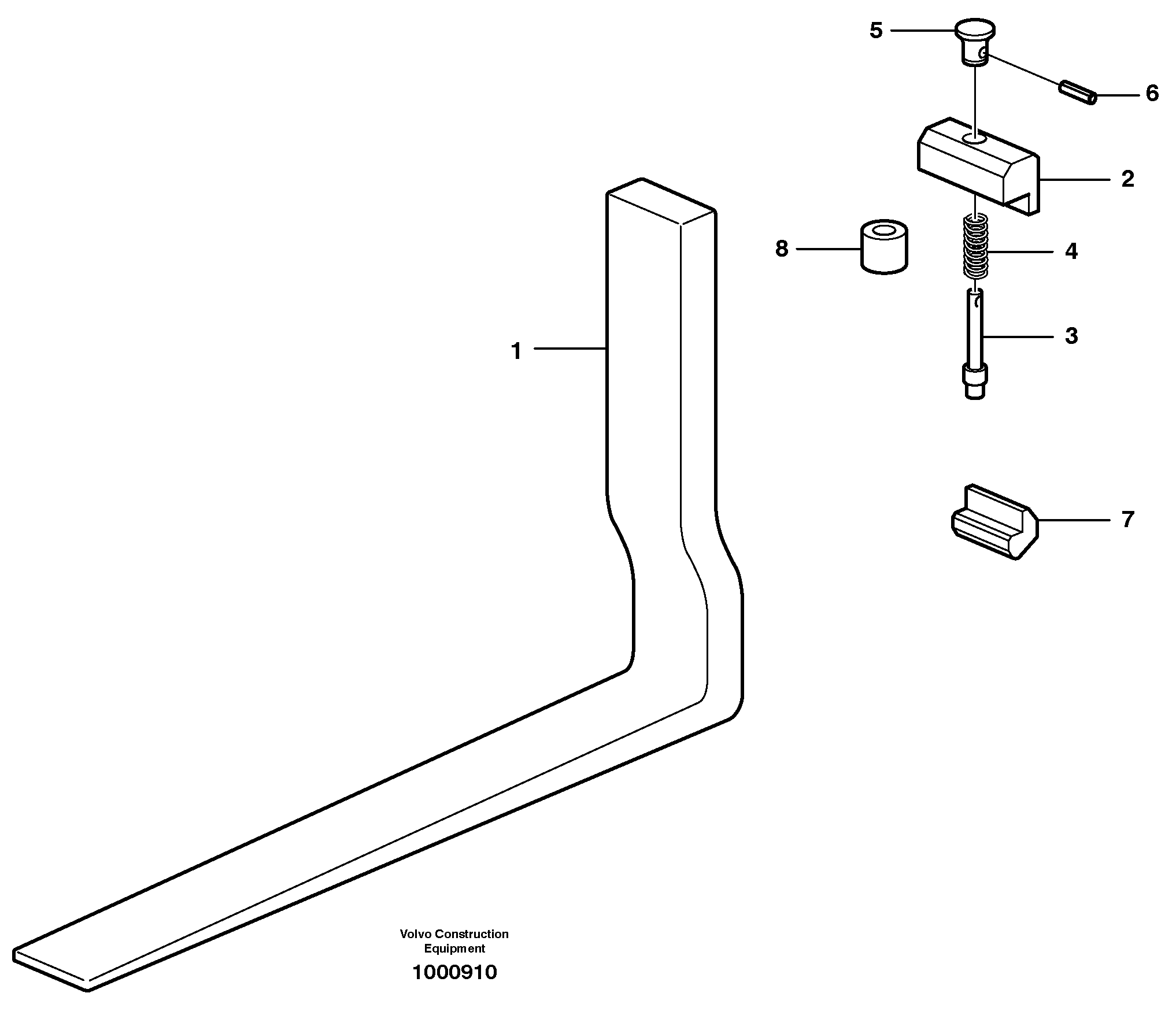 Схема запчастей Volvo L90D - 4316 Fork tines ATTACHMENTS ATTACHMENTS WHEEL LOADERS GEN. D - E