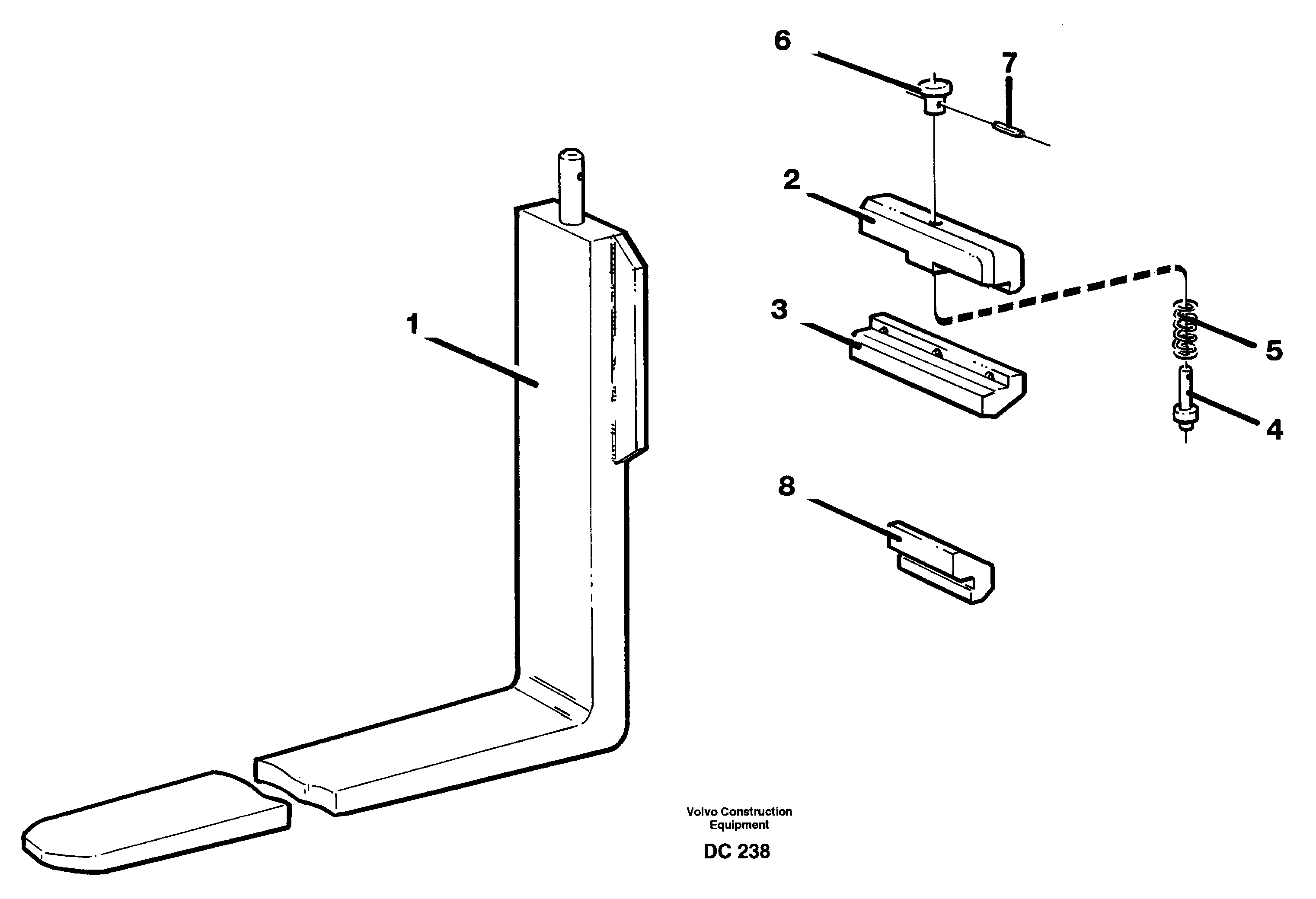 Схема запчастей Volvo L90D - 5224 Fork tines ATTACHMENTS ATTACHMENTS WHEEL LOADERS GEN. D - E
