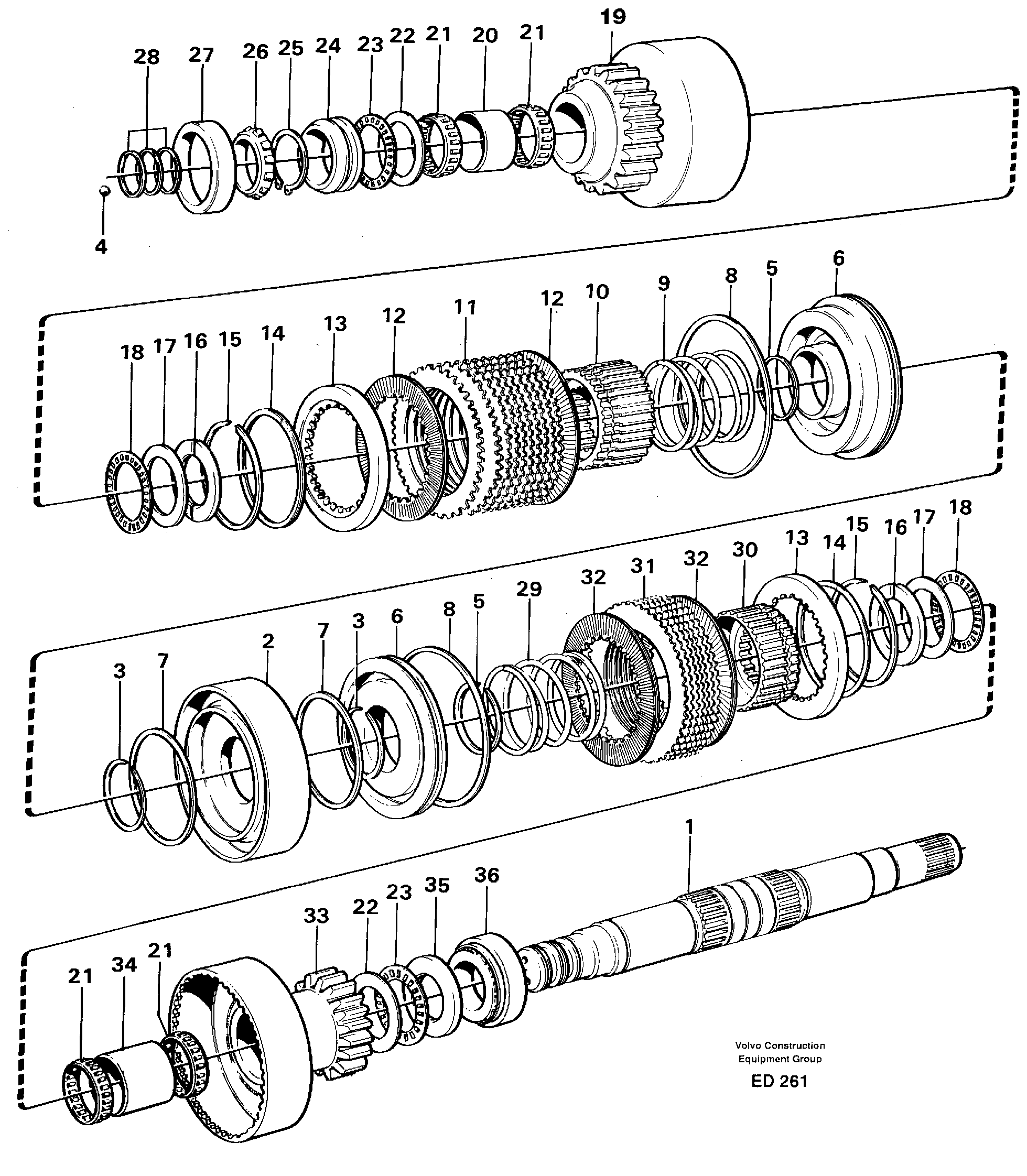 Схема запчастей Volvo L90D - 33602 Clutches 3:rd and 4:th speeds L90D