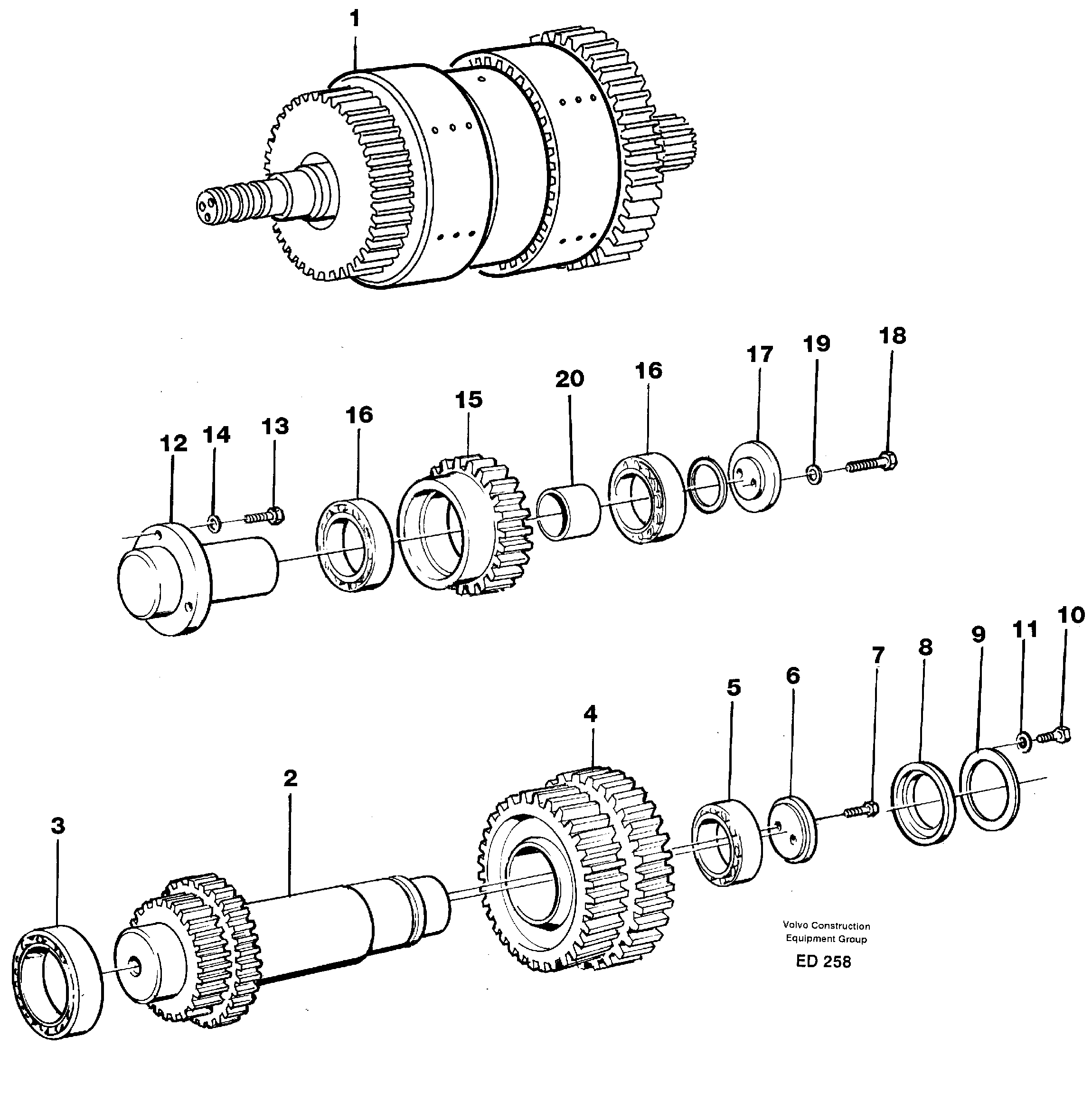 Схема запчастей Volvo L90D - 34397 Clutches,gears and shafts L90D