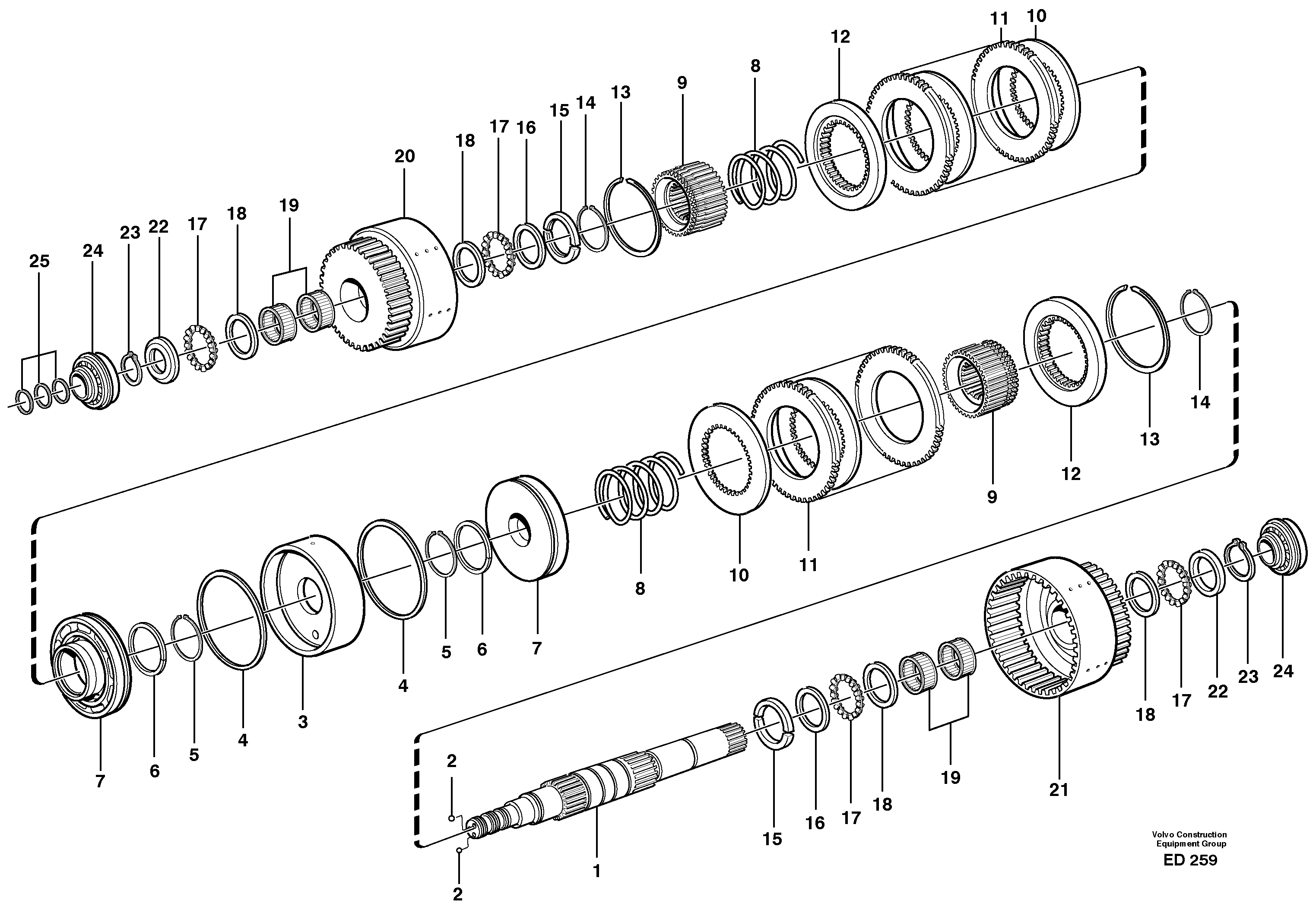 Схема запчастей Volvo L90D - 34398 Clutches forward and reverse L90D