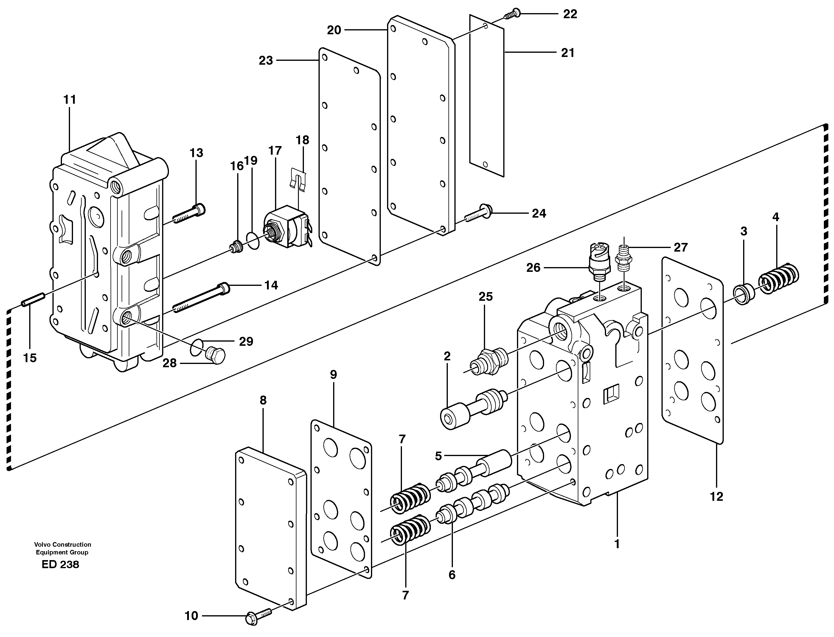 Схема запчастей Volvo L90D - 34695 Range selector valve L90D