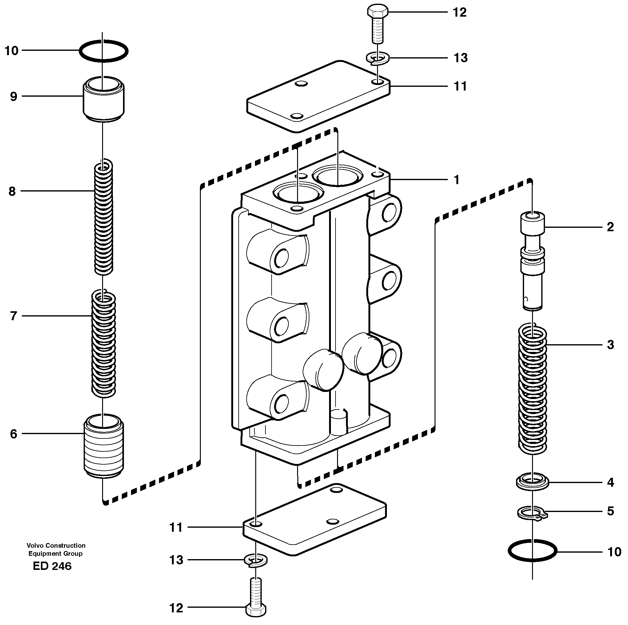 Схема запчастей Volvo L90D - 34697 Valve, circuit body and return valve L90D