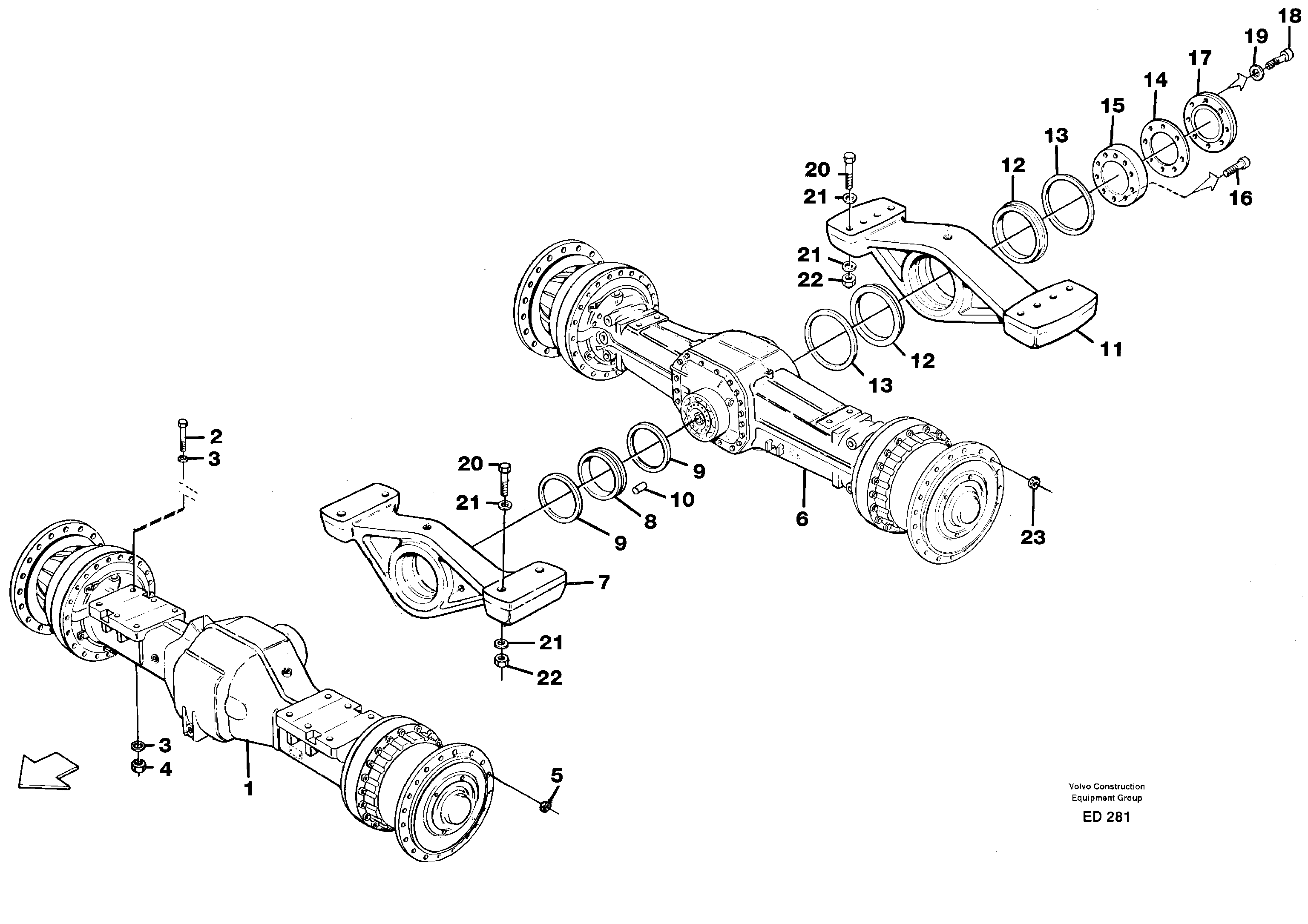 Схема запчастей Volvo L90D - 34709 Planet axles with fitting parts L90D