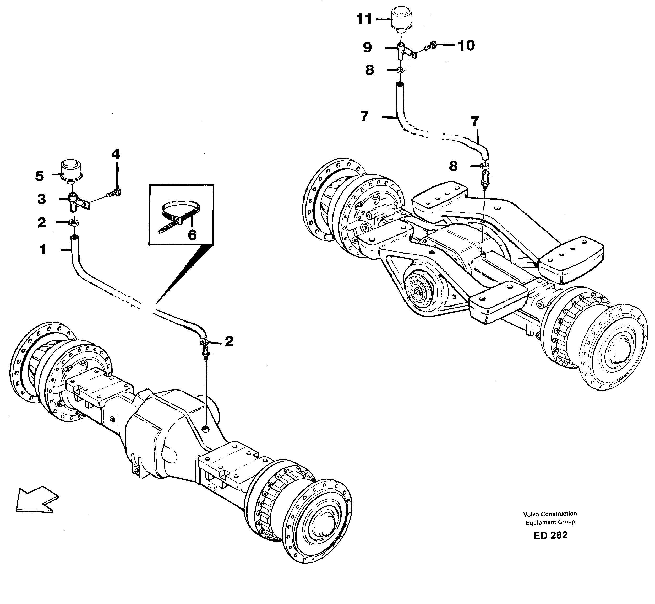 Схема запчастей Volvo L90D - 85869 Venting, planet shafts L90D