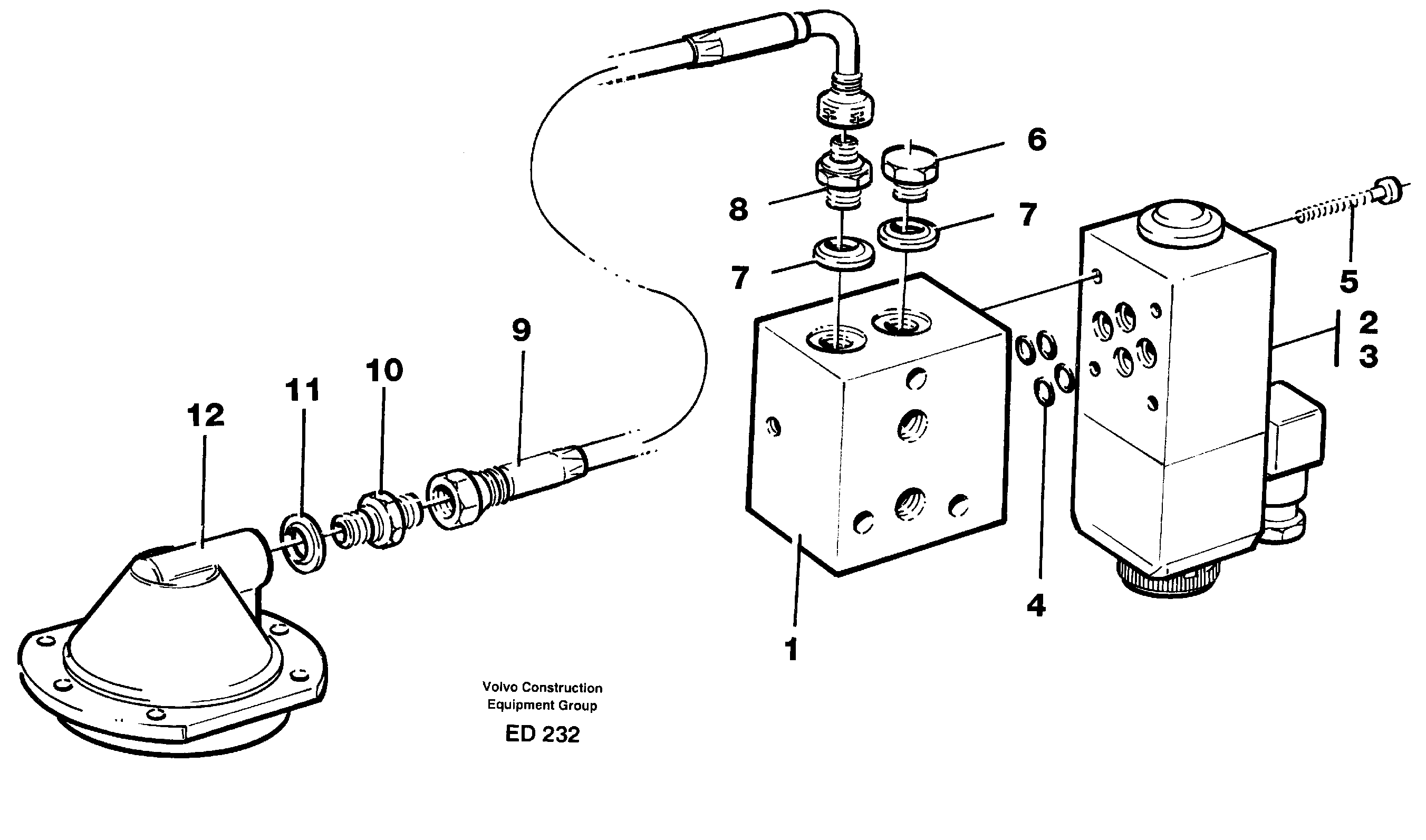 Схема запчастей Volvo L90D - 27353 Differential lock, hydraulic line L90D