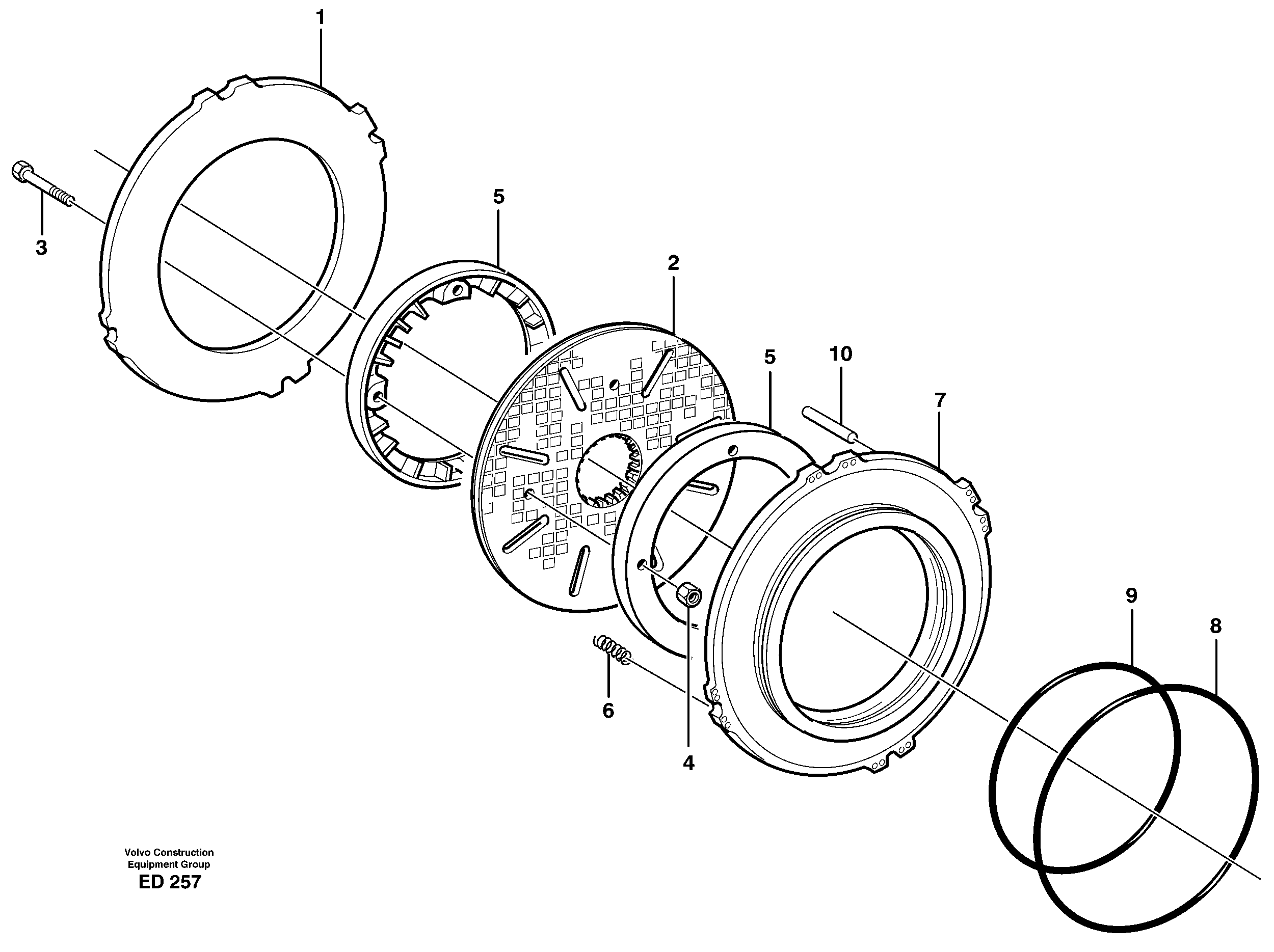 Схема запчастей Volvo L90D - 101990 Multi-disc brake, rear L90D