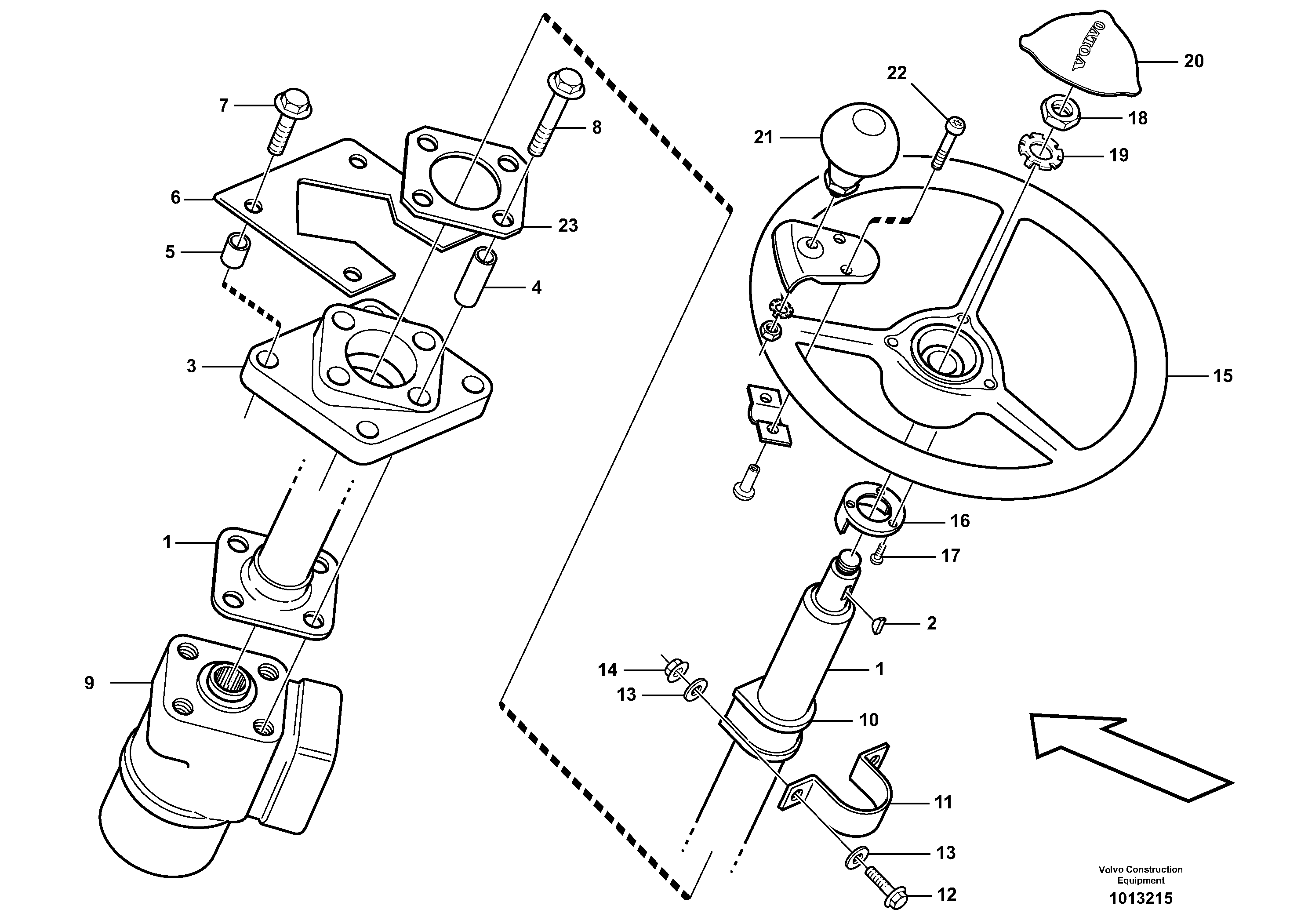 Схема запчастей Volvo L90D - 82546 Steering column with fitting parts L90D