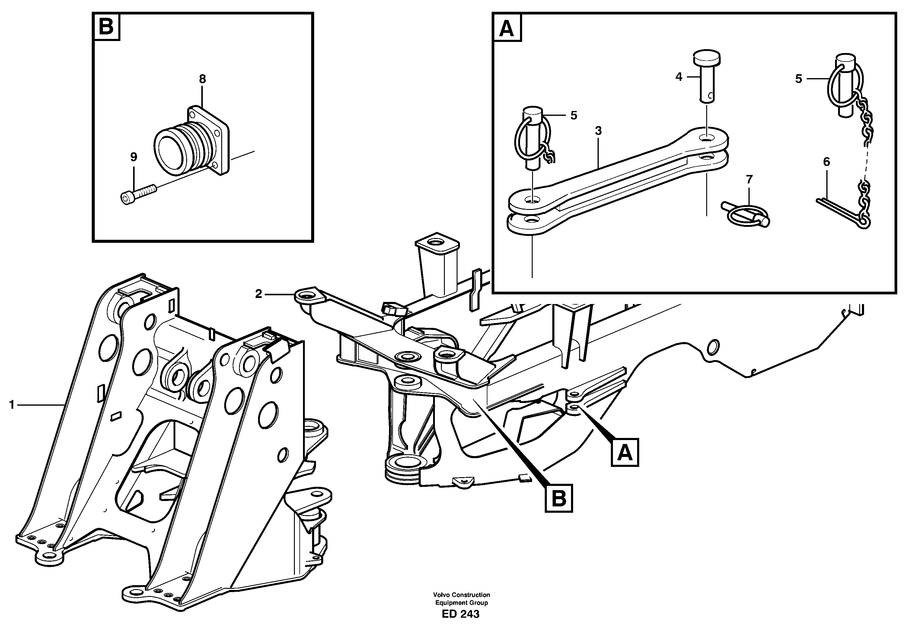 Схема запчастей Volvo L90D - 27361 Frame L90D