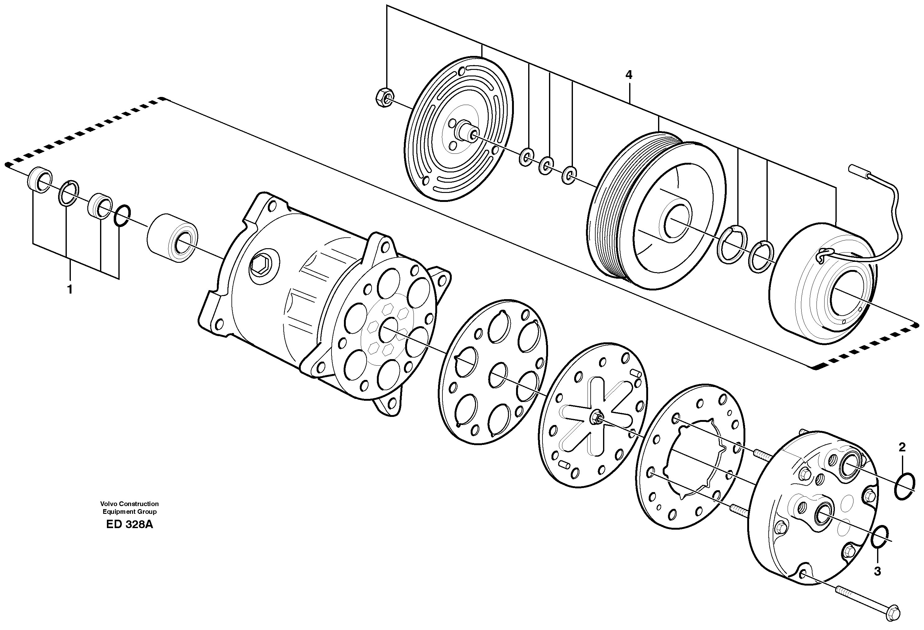 Схема запчастей Volvo L90D - 27382 Air compressor L90D