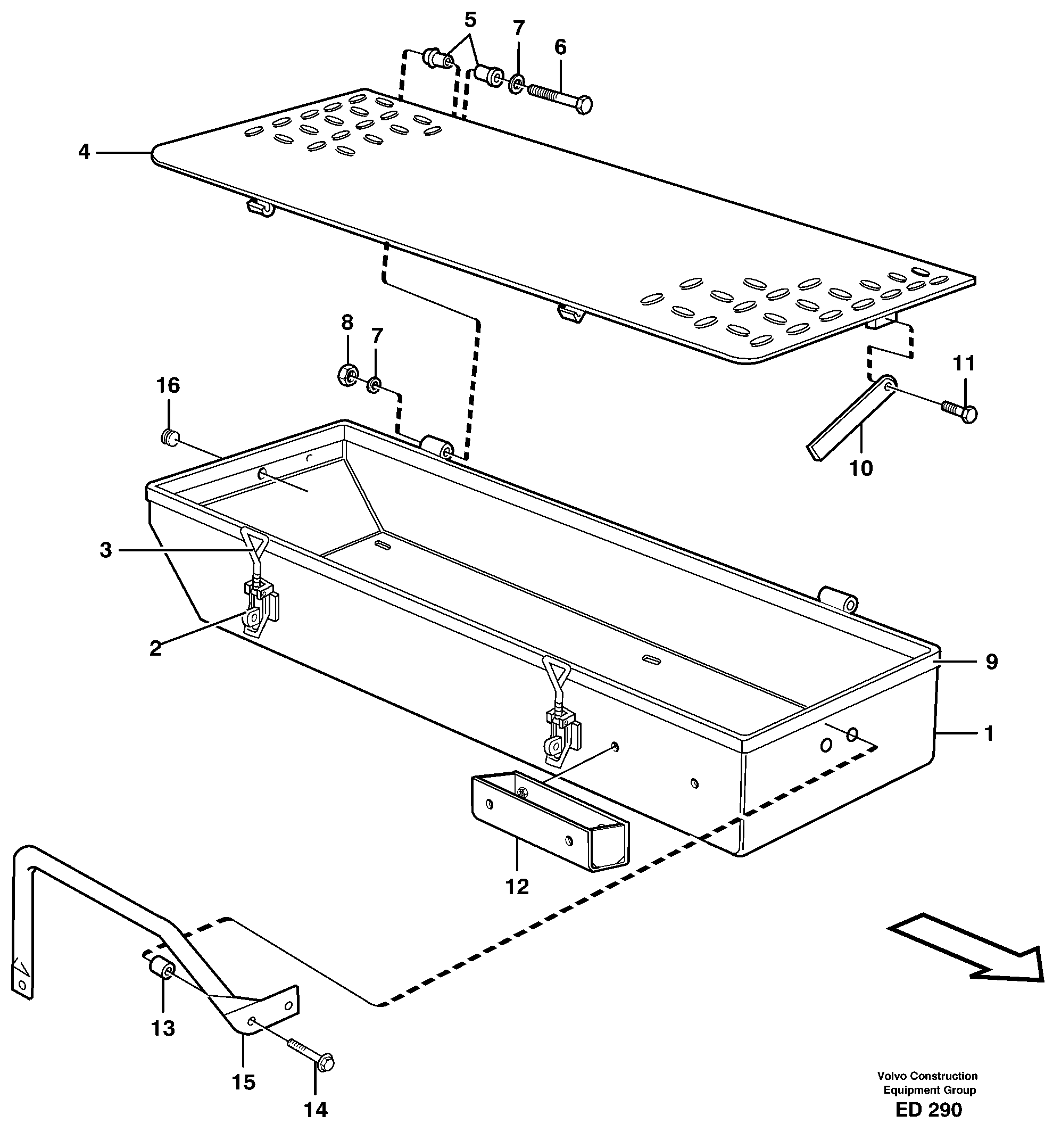 Схема запчастей Volvo L90D - 86952 Tool box L90D