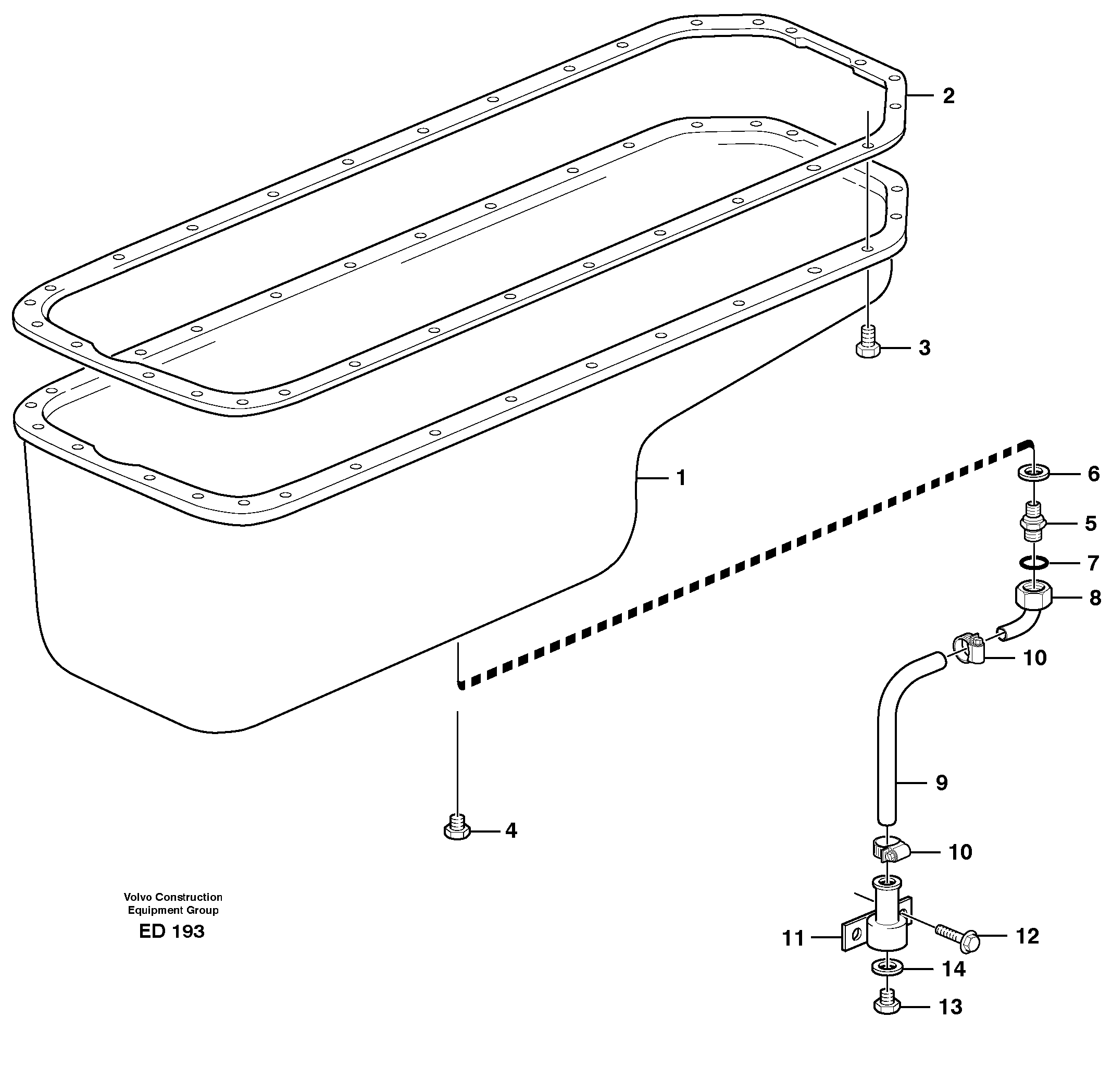 Схема запчастей Volvo L90D - 57085 Oil sump L90D