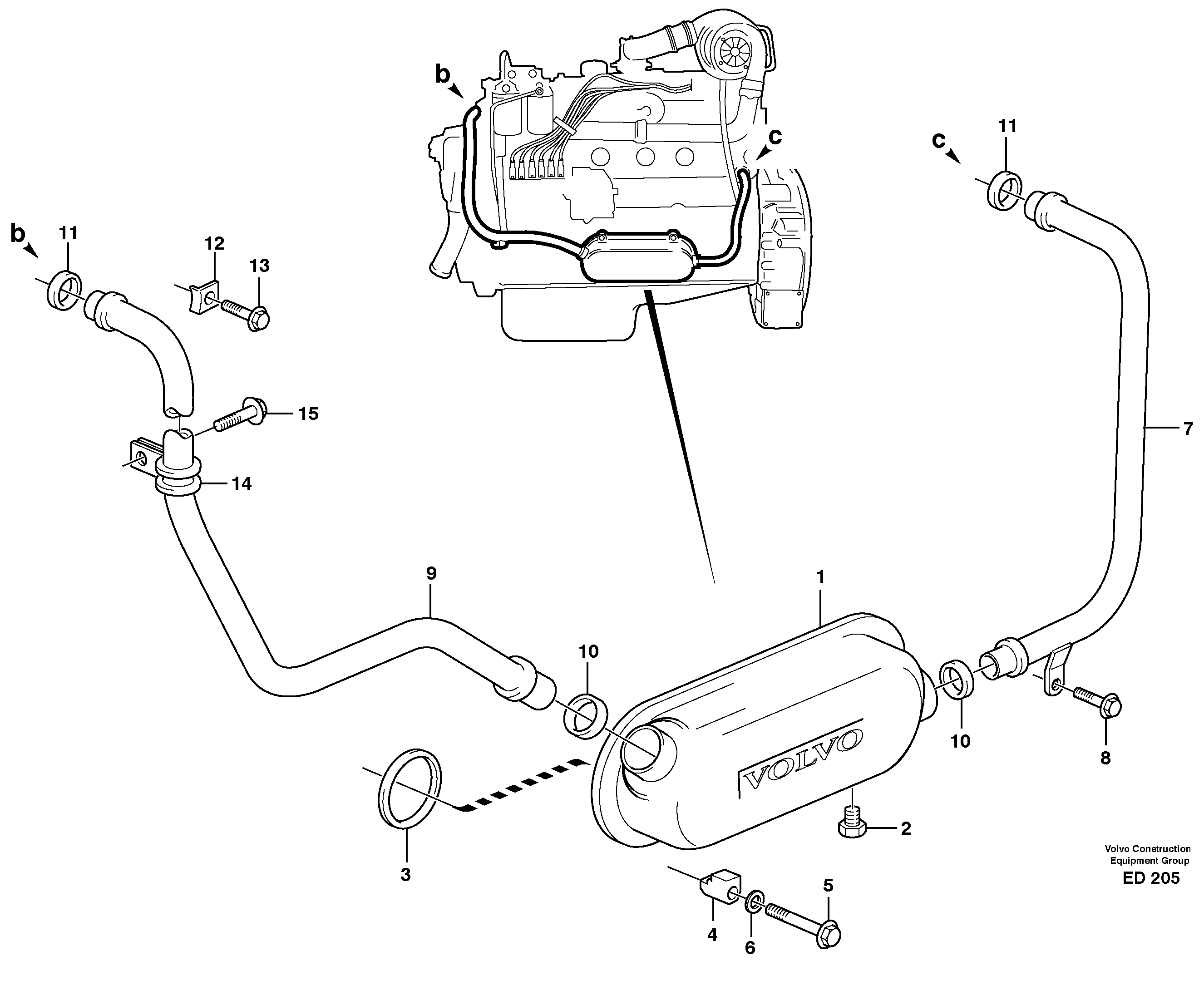 Схема запчастей Volvo L90D - 35101 Oil cooler with hoses L90D