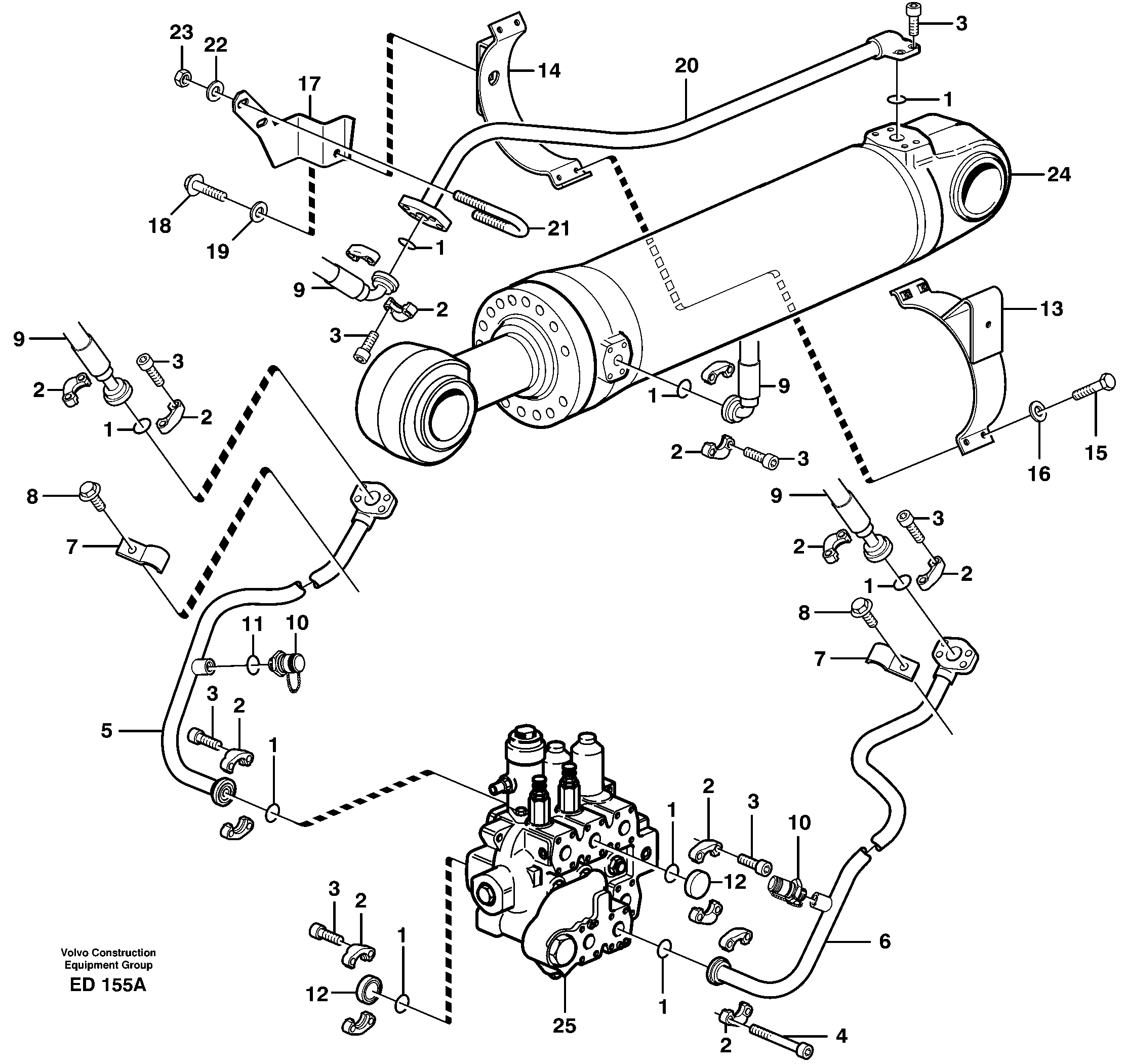 Схема запчастей Volvo L90D - 51705 Hydraulic system, tilt function L90D