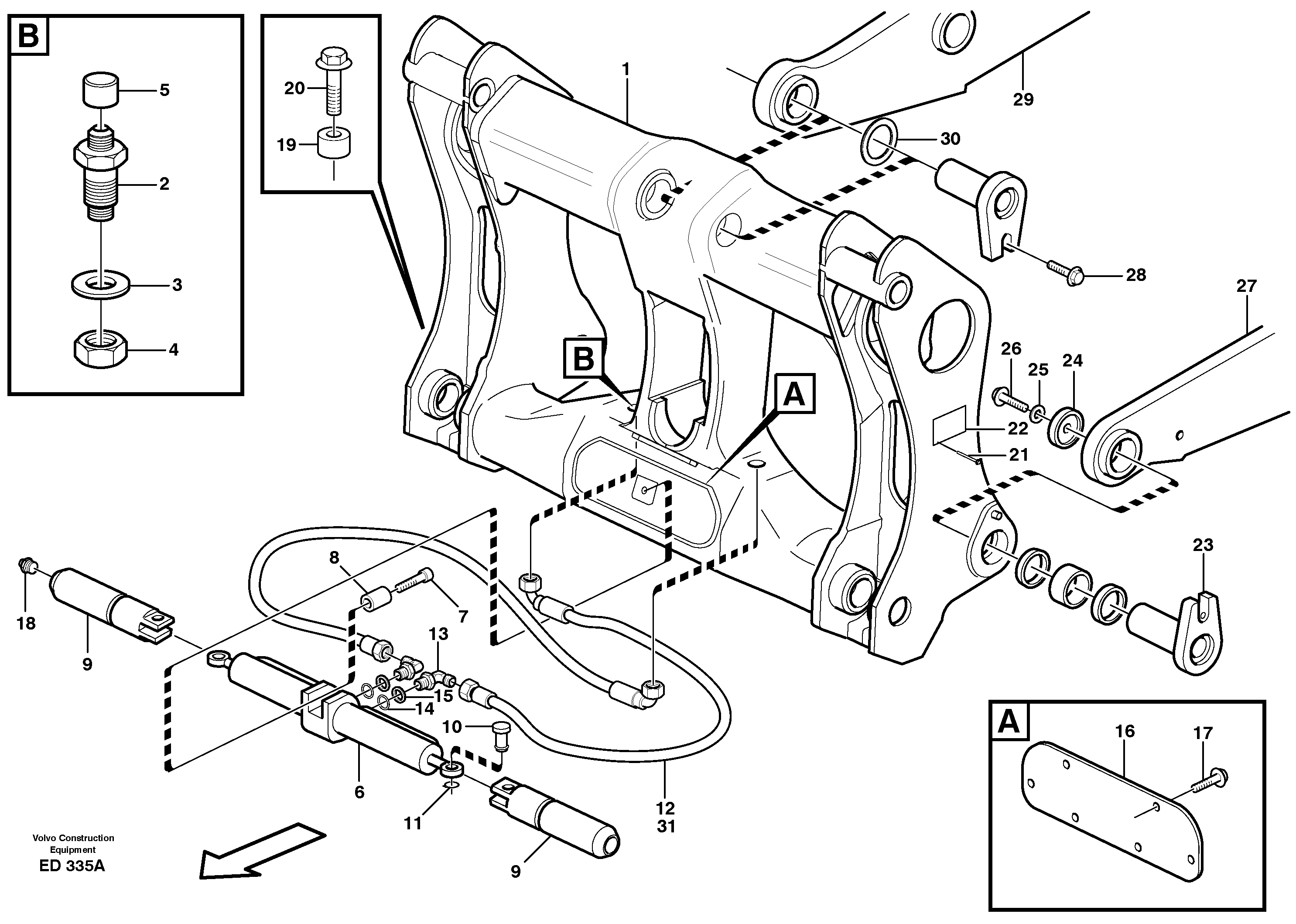 Схема запчастей Volvo L90D - 70776 Hydraulic attachment bracket L90D